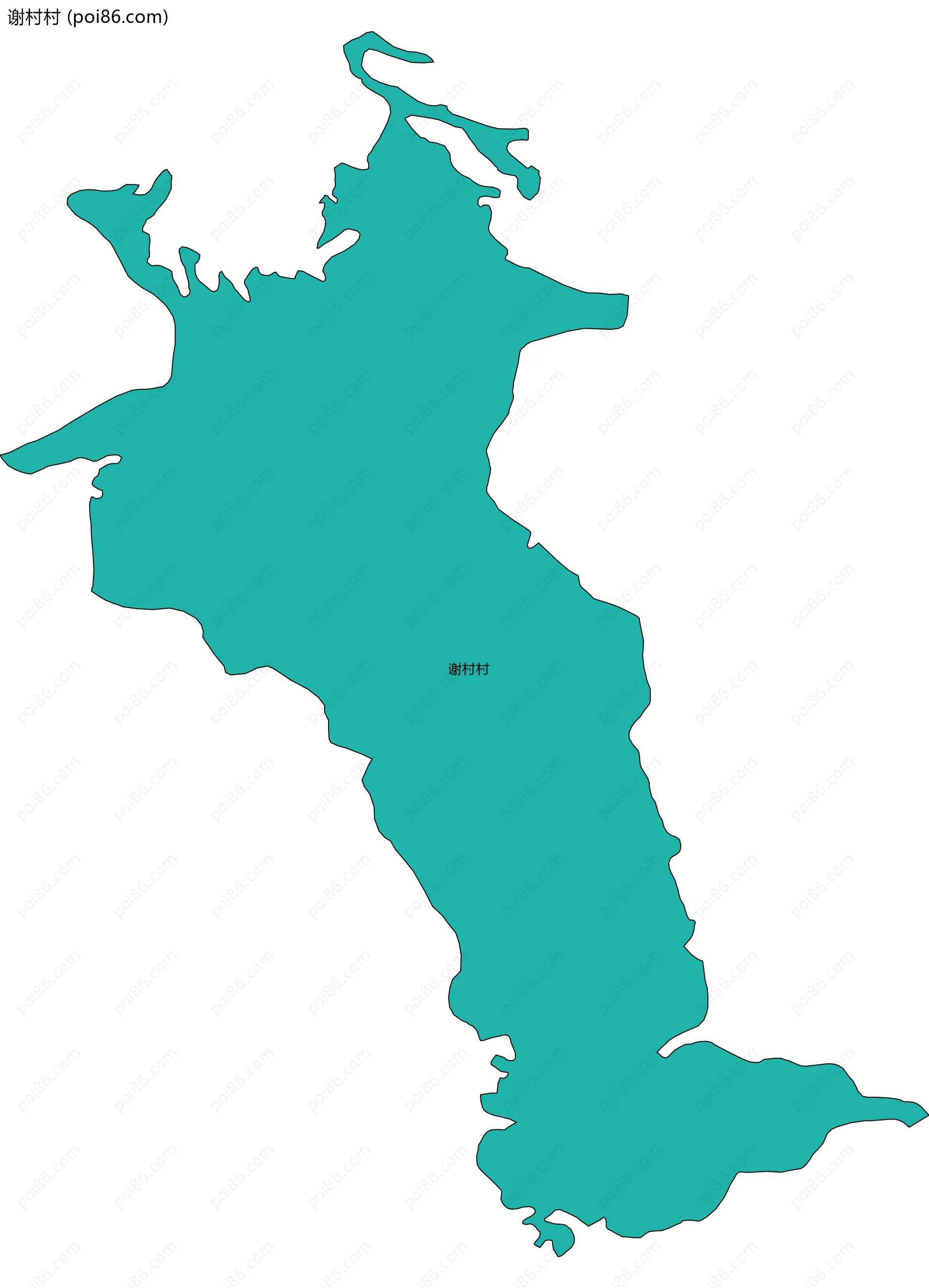 谢村村边界地图