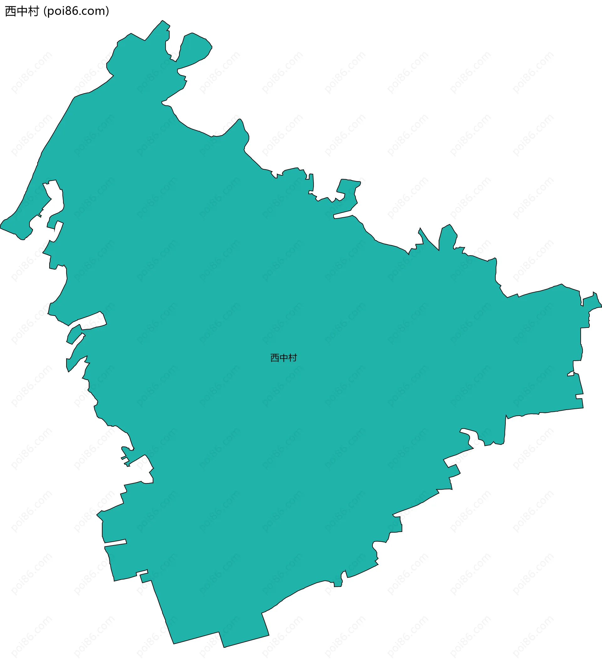 西中村边界地图
