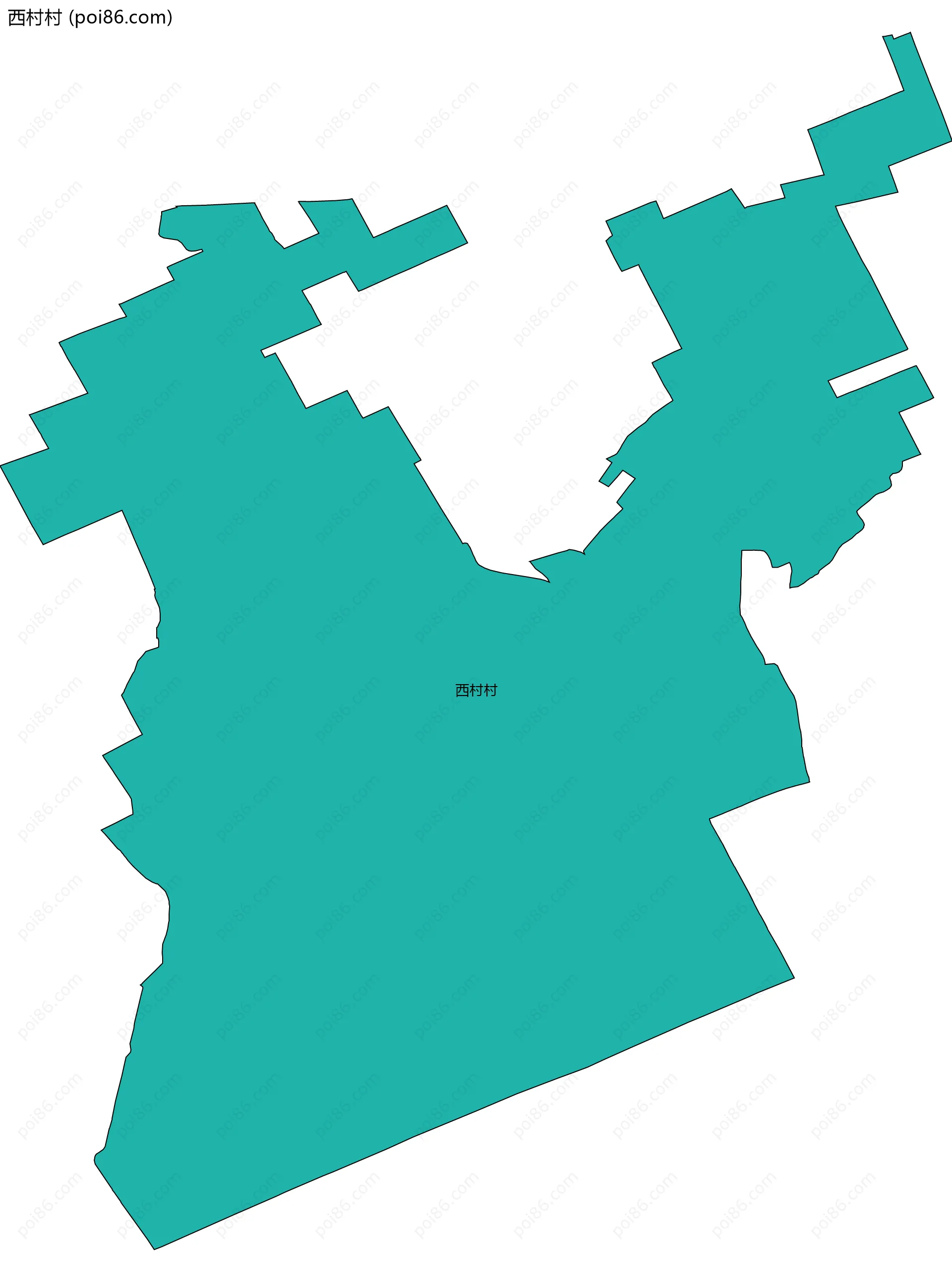 西村村边界地图