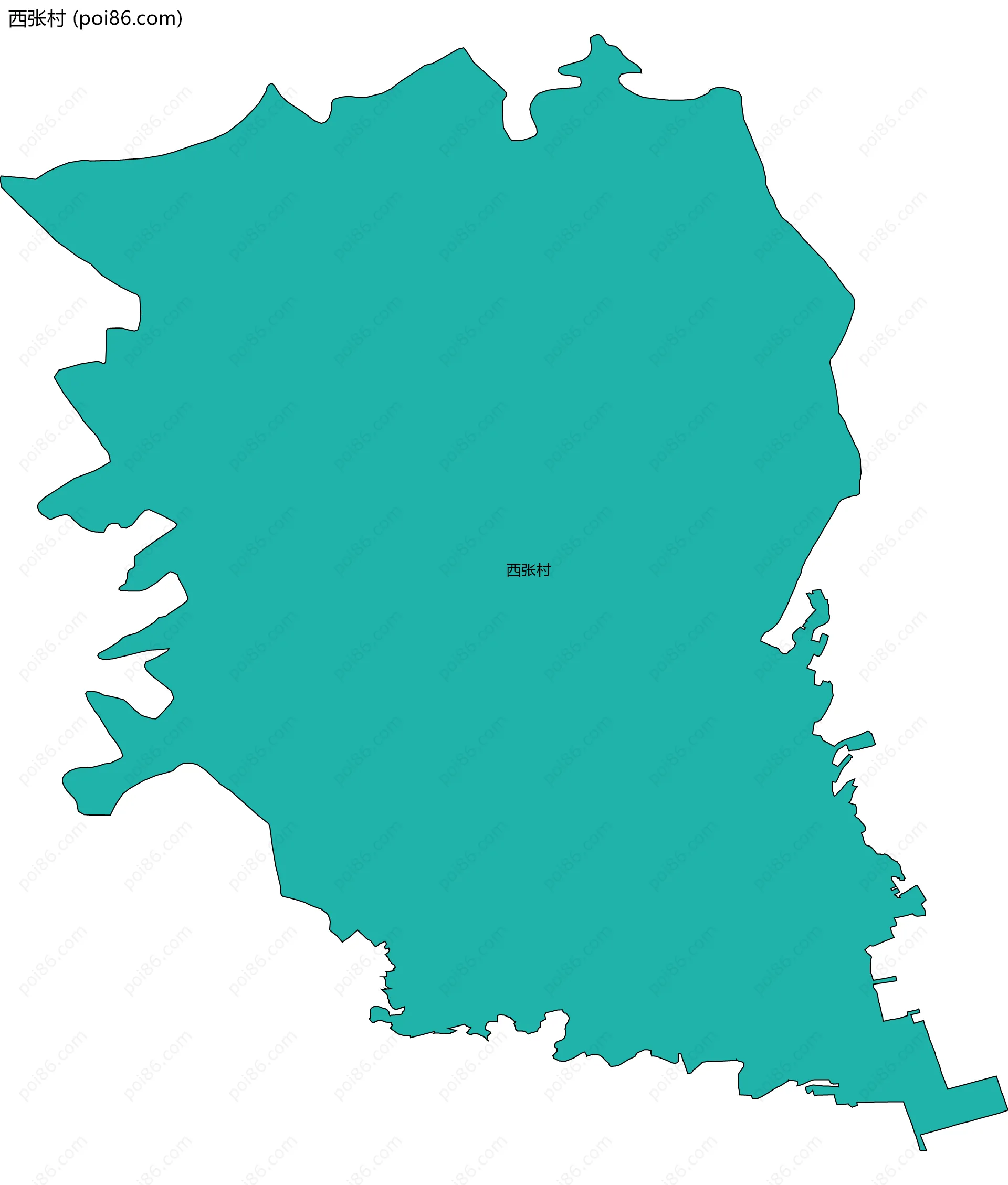 西张村边界地图