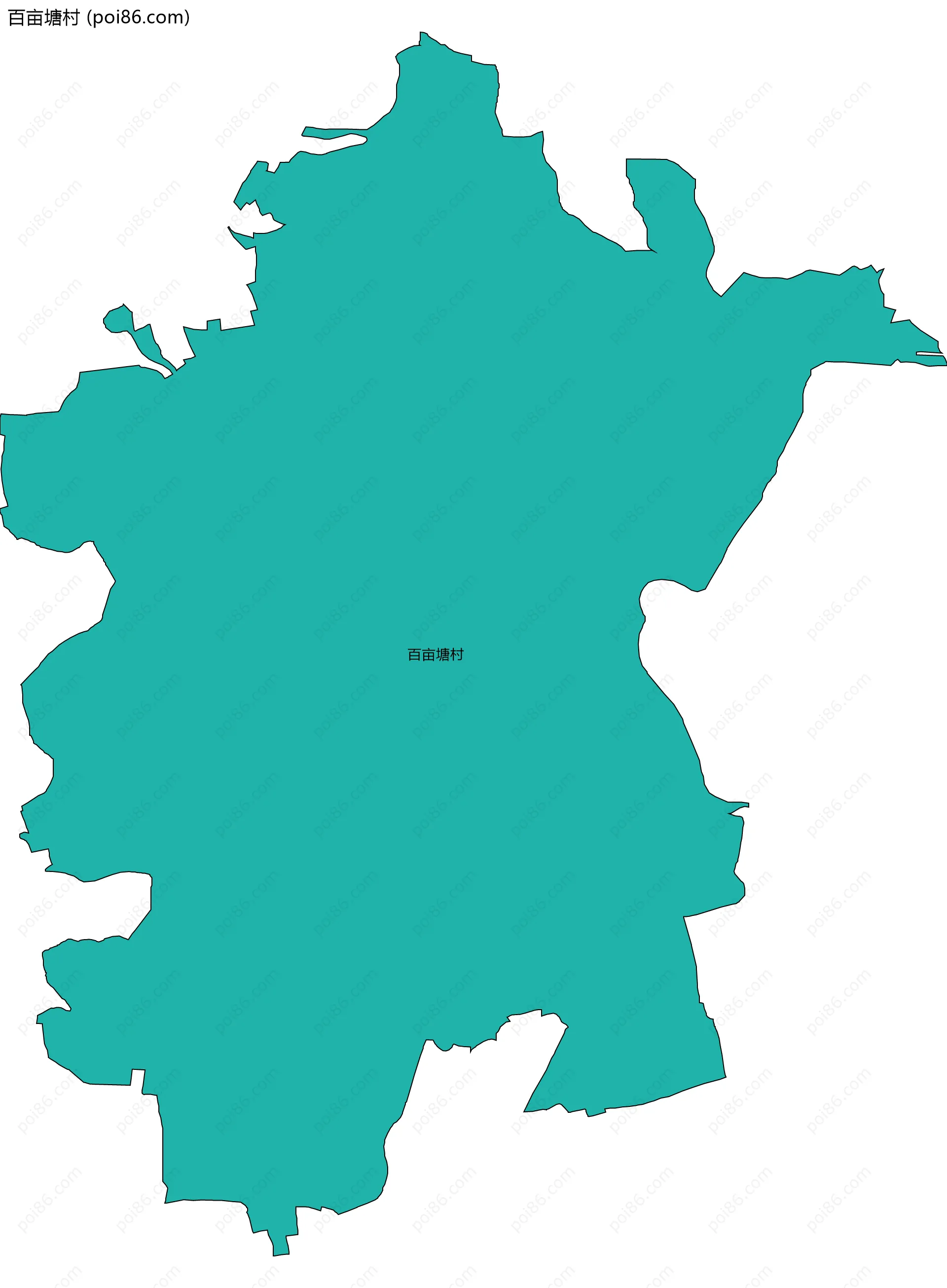 百亩塘村边界地图