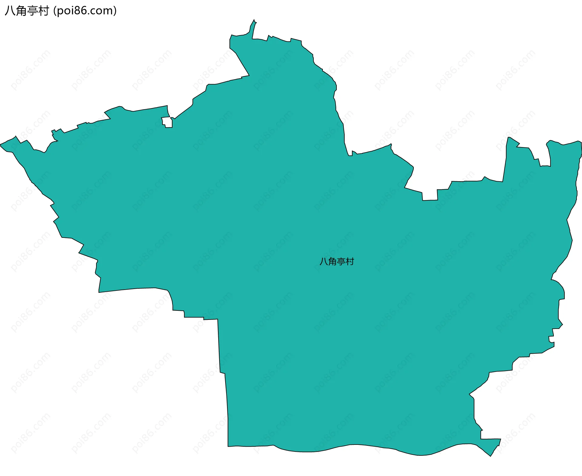 八角亭村边界地图