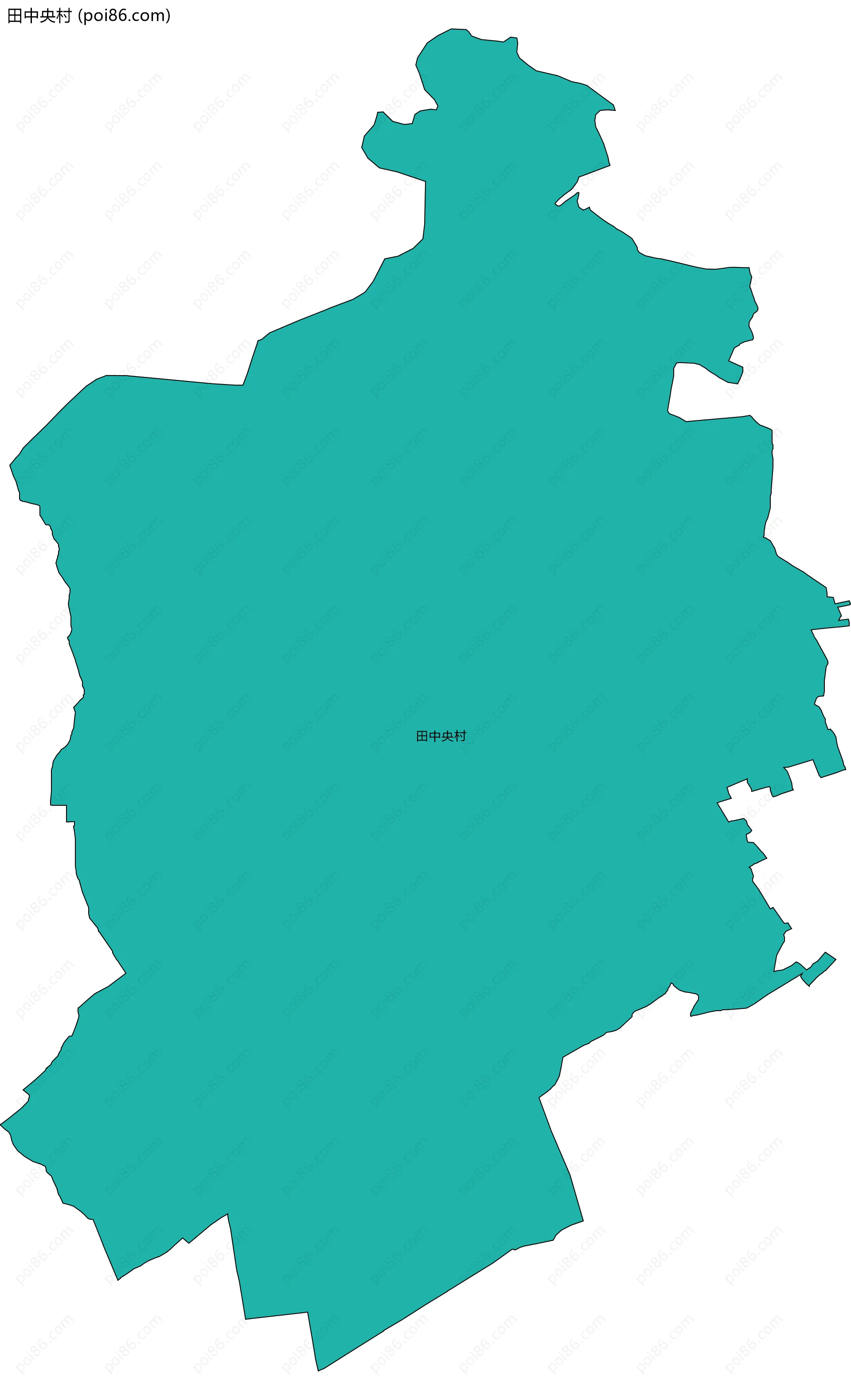 田中央村边界地图