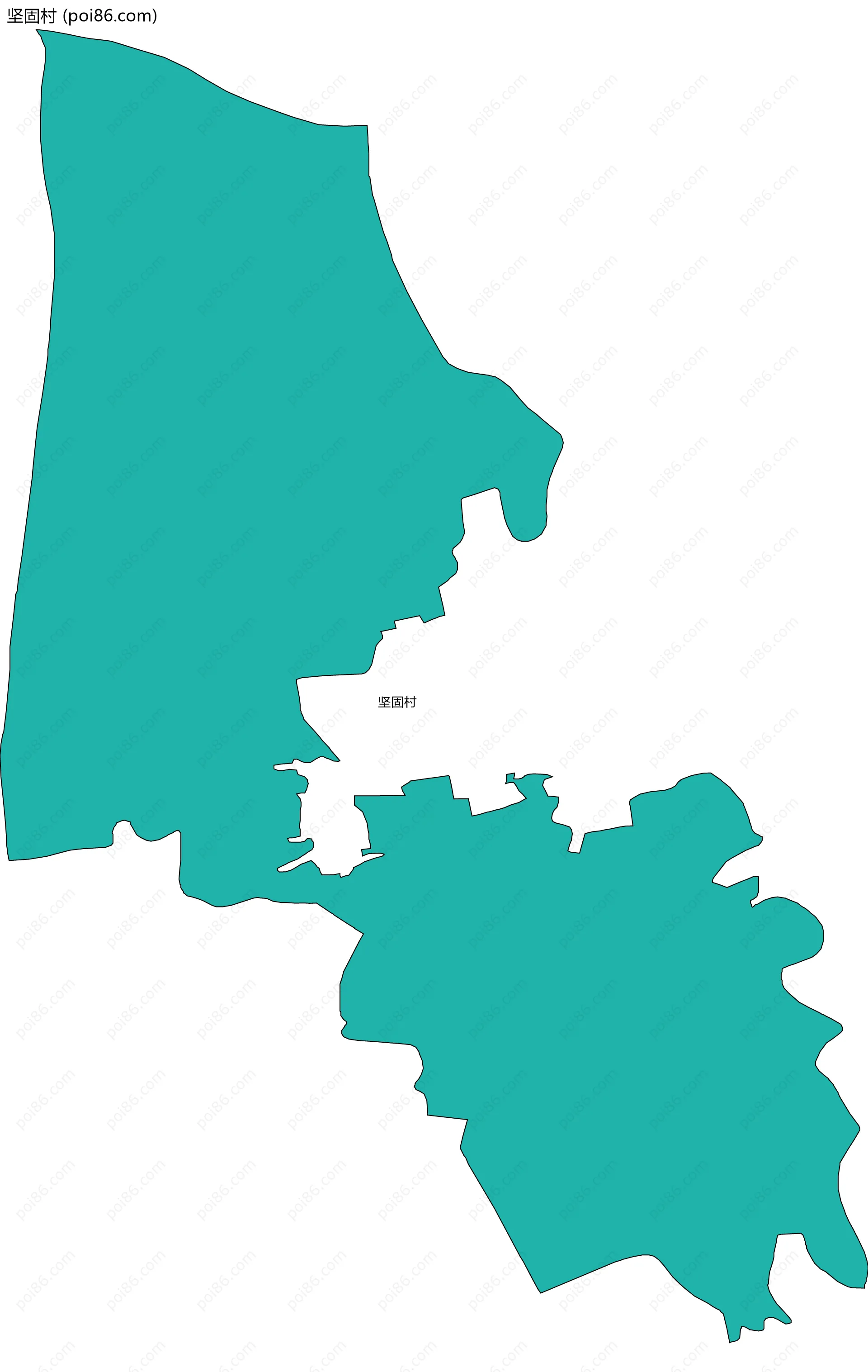 坚固村边界地图