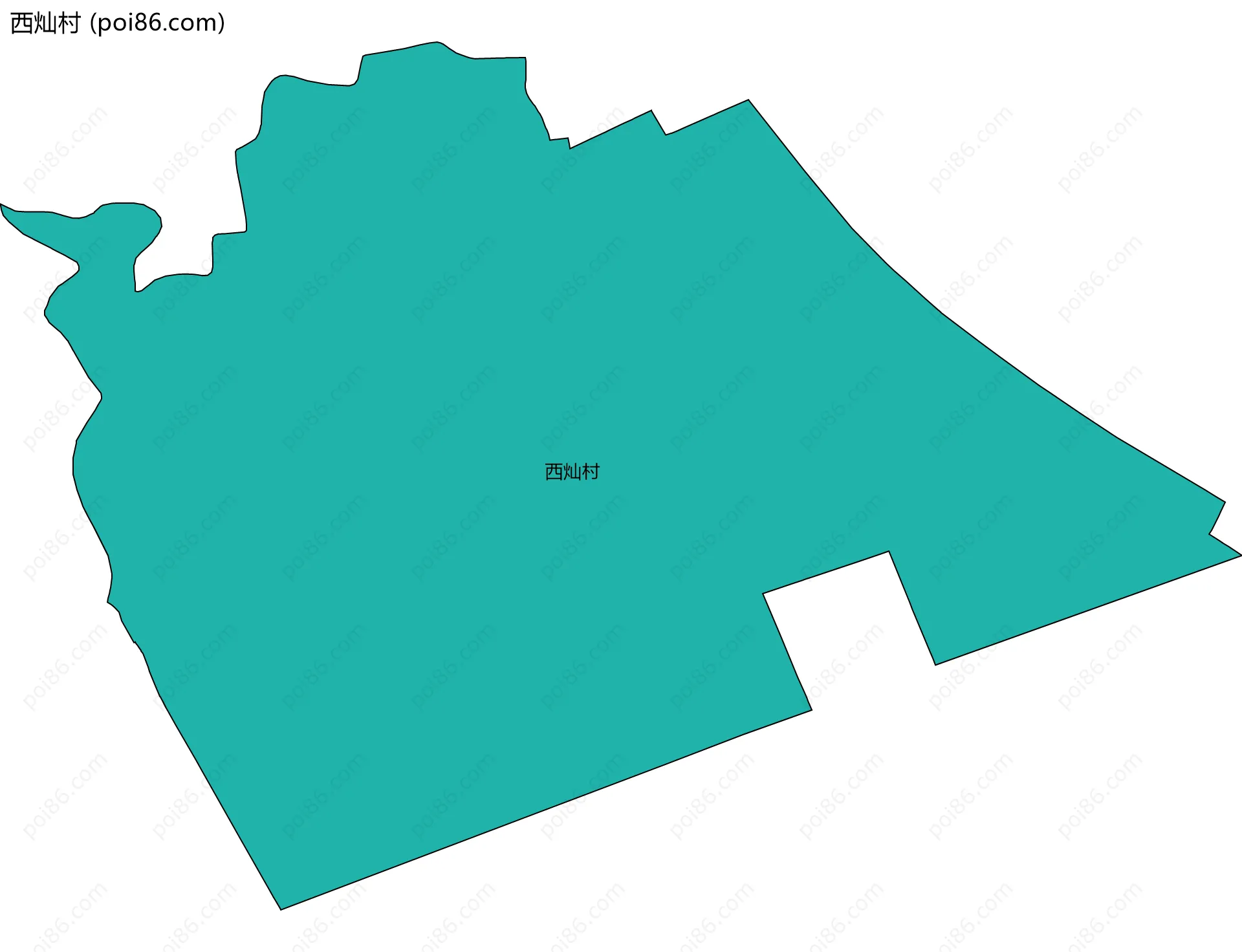 西灿村边界地图