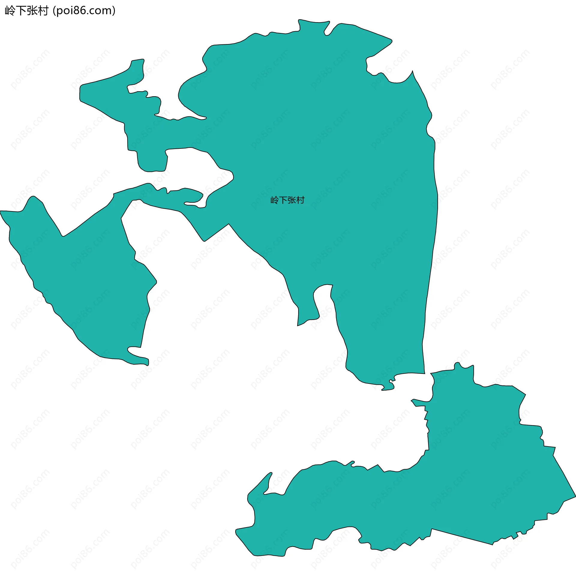 岭下张村边界地图