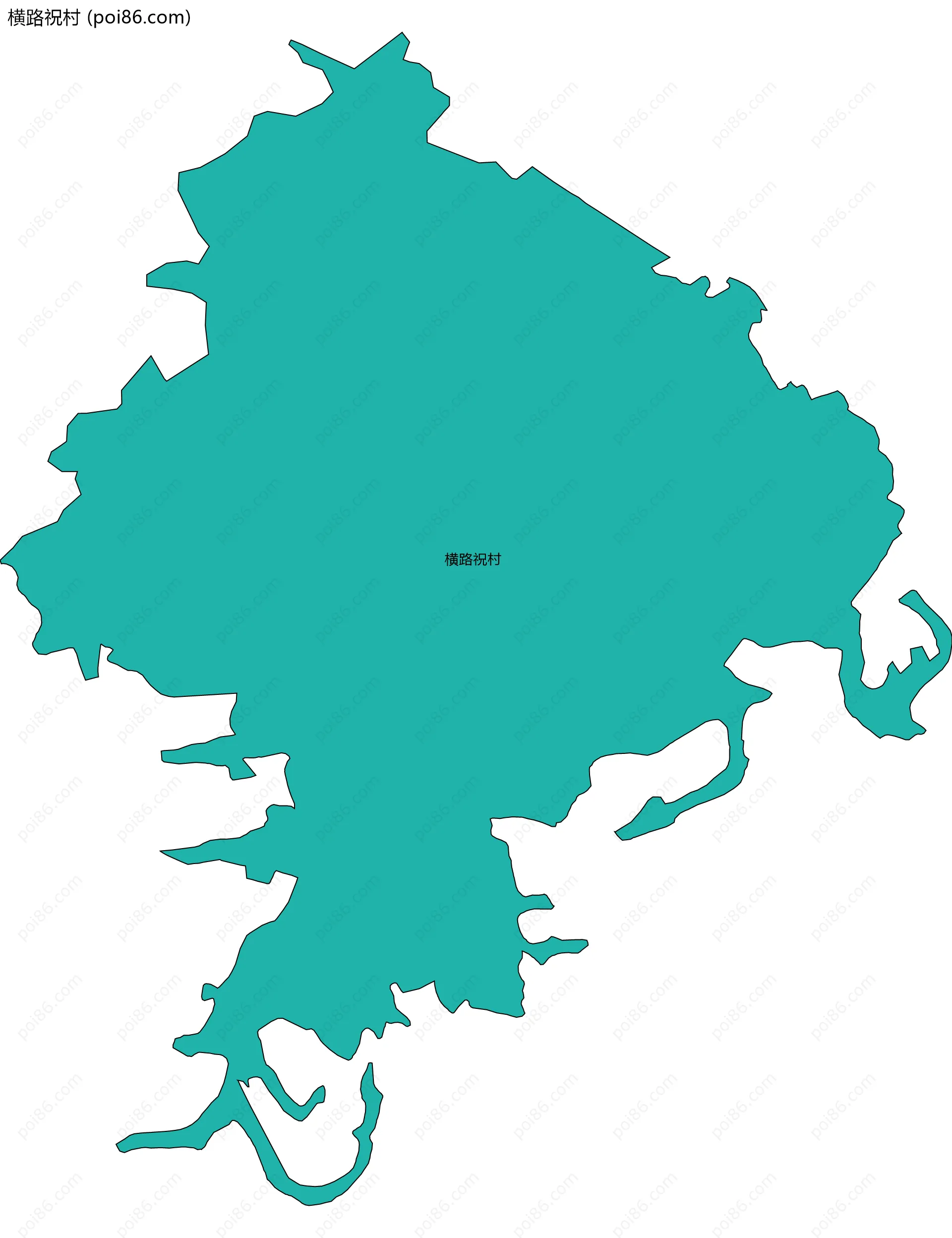 横路祝村边界地图