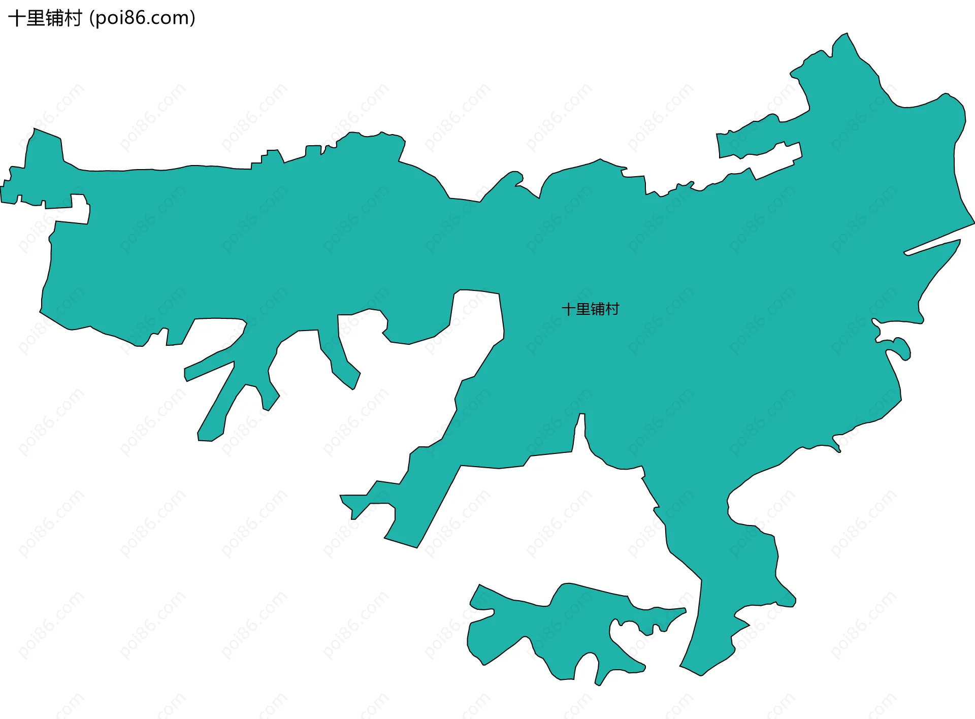 十里铺村边界地图