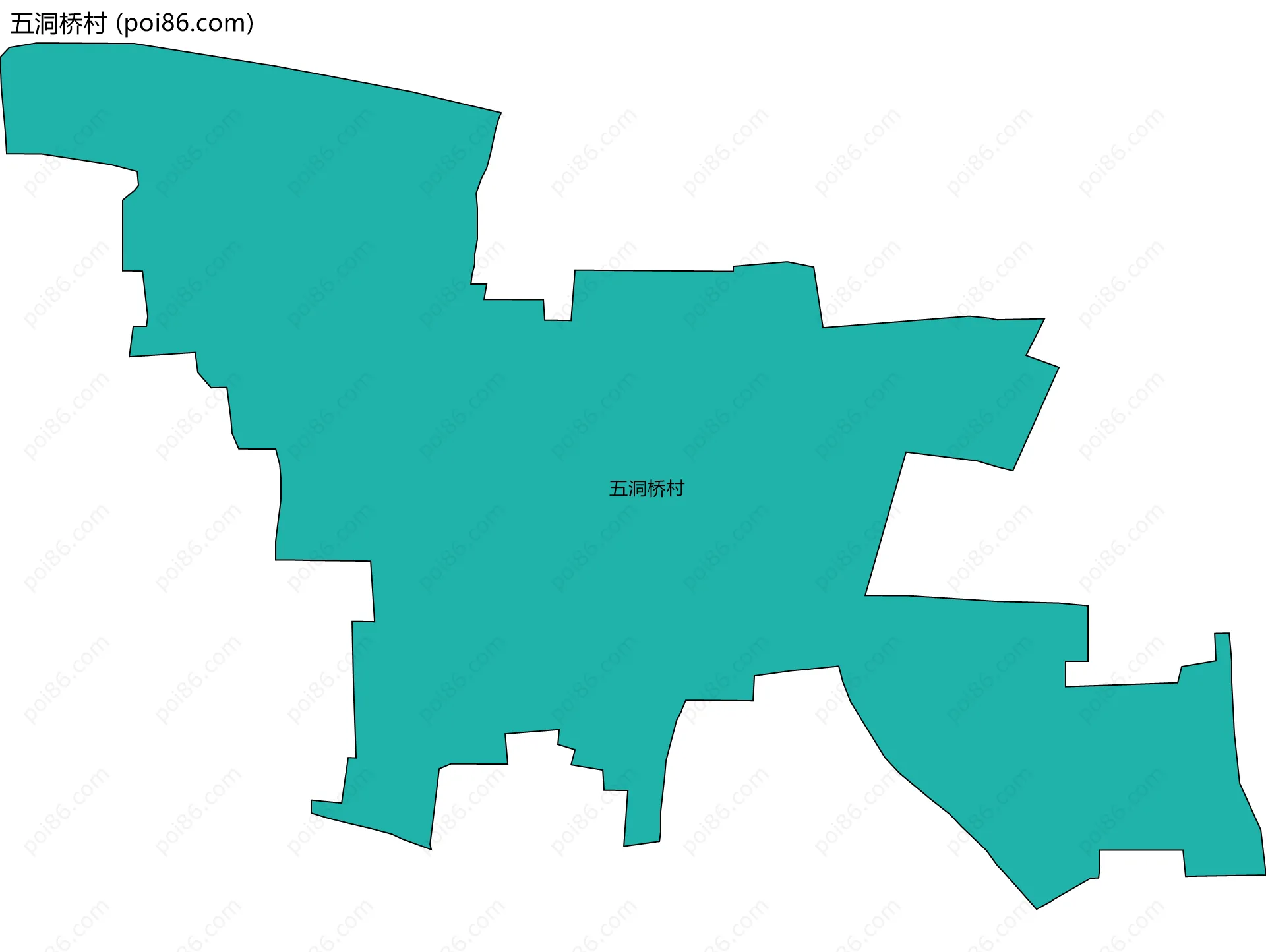 五洞桥村边界地图