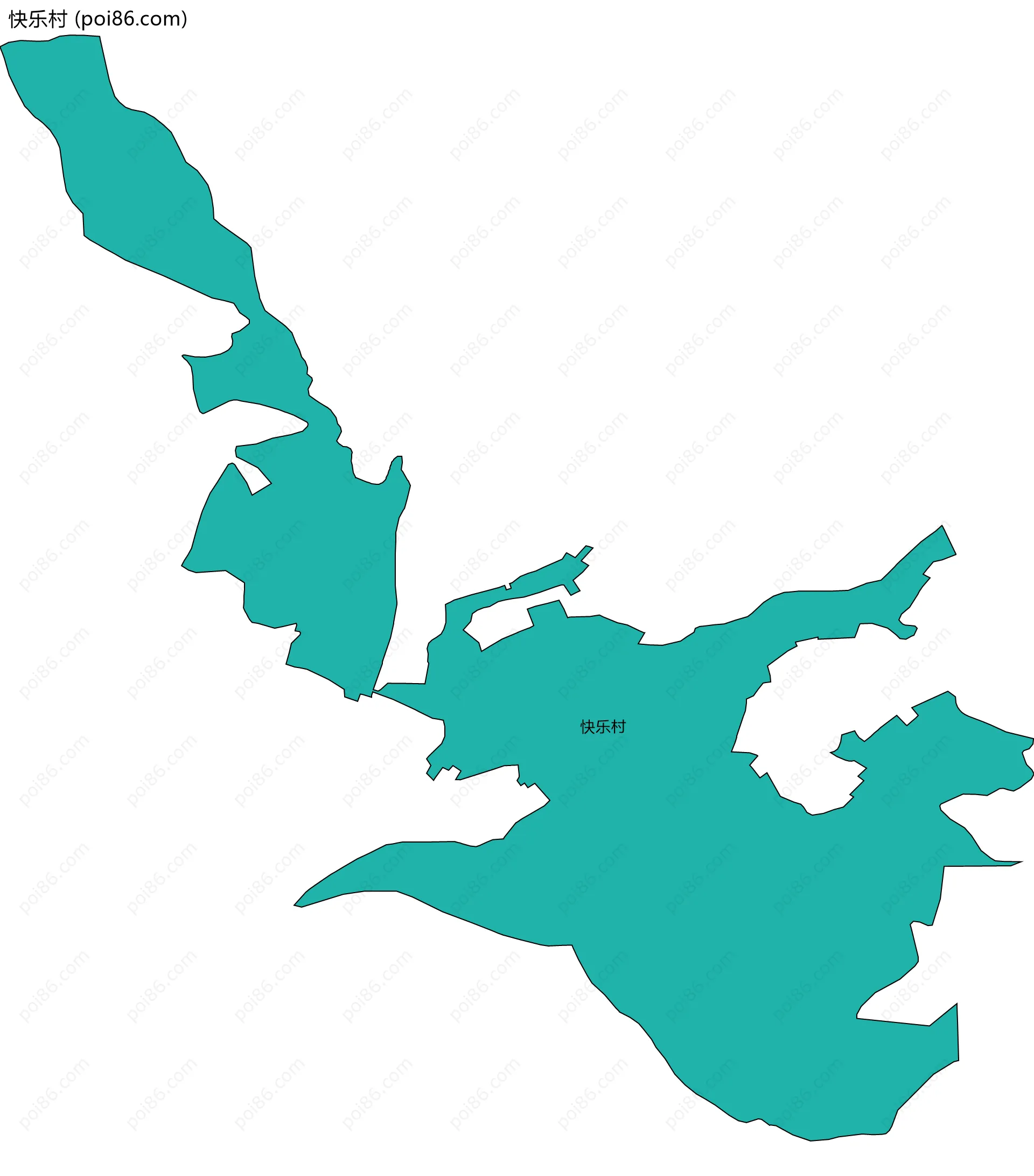 快乐村边界地图