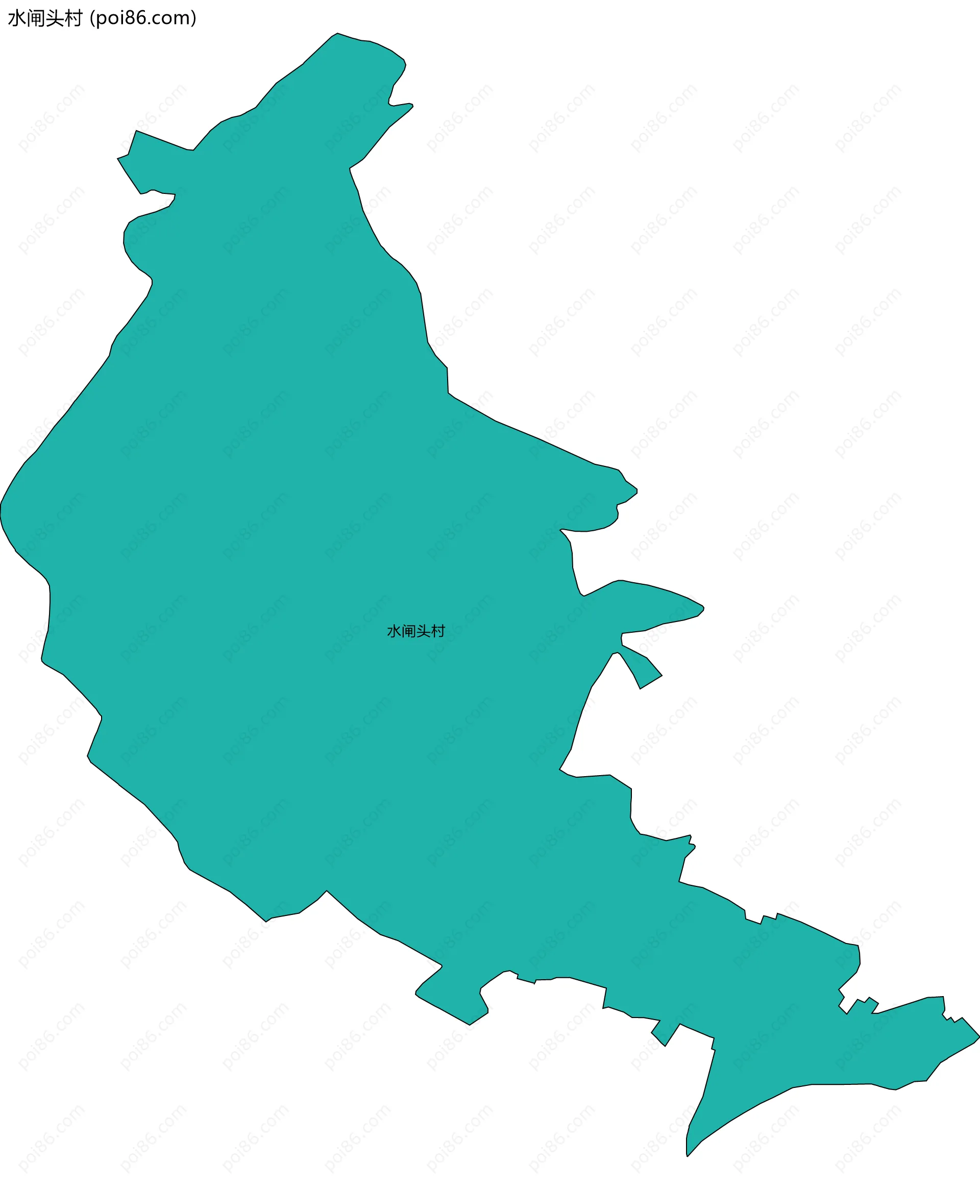 水闸头村边界地图