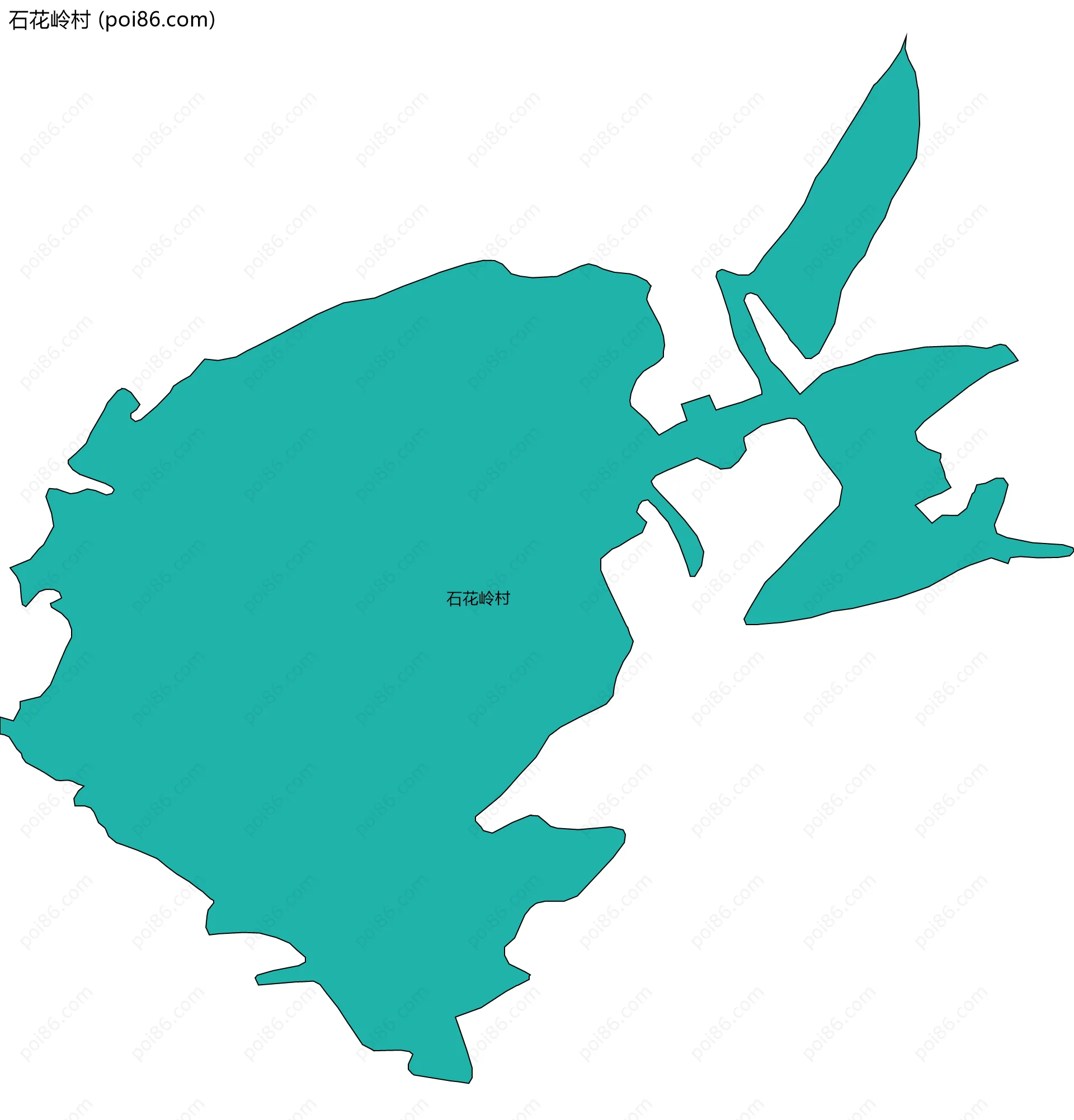 石花岭村边界地图