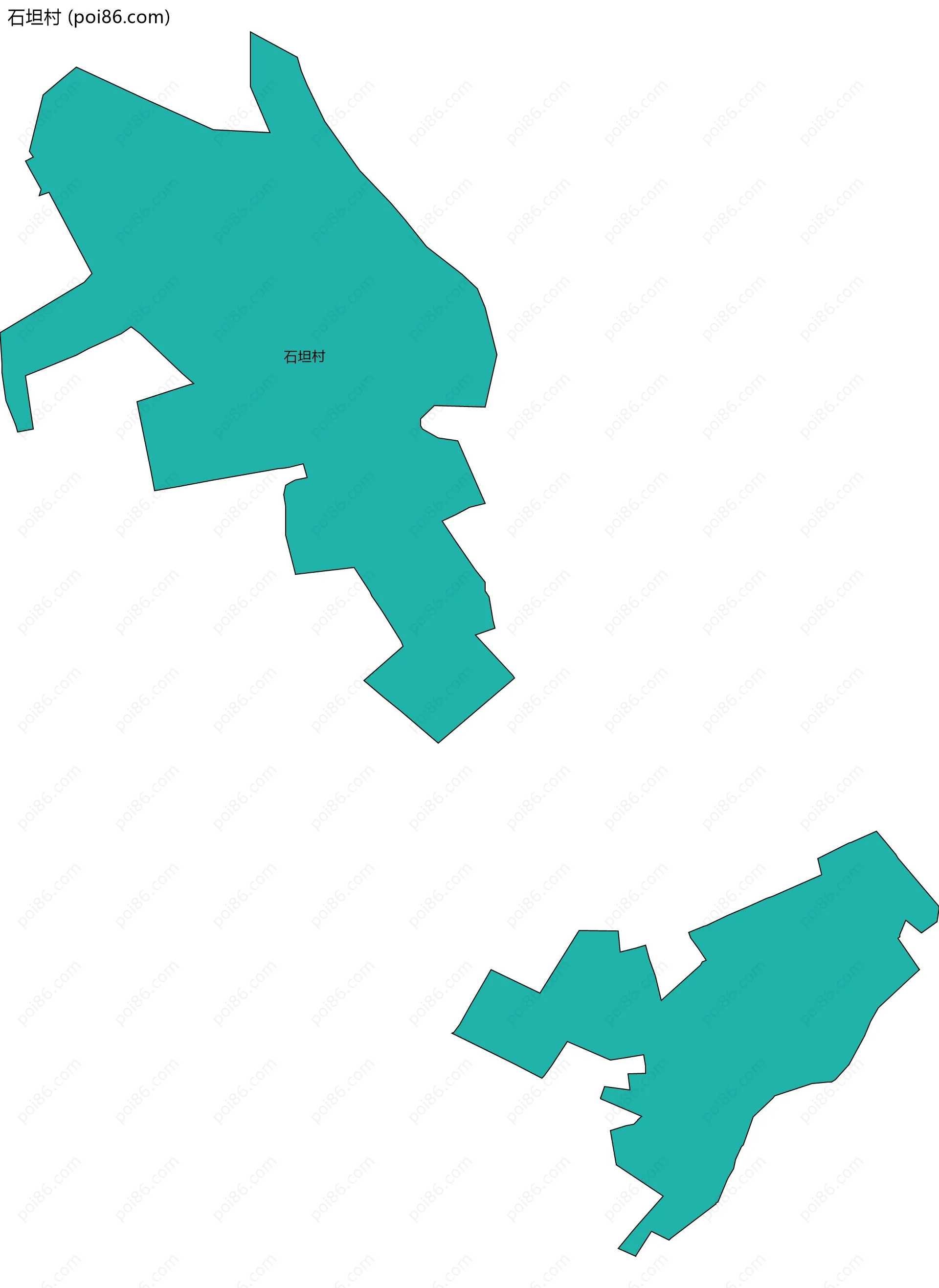 石坦村边界地图