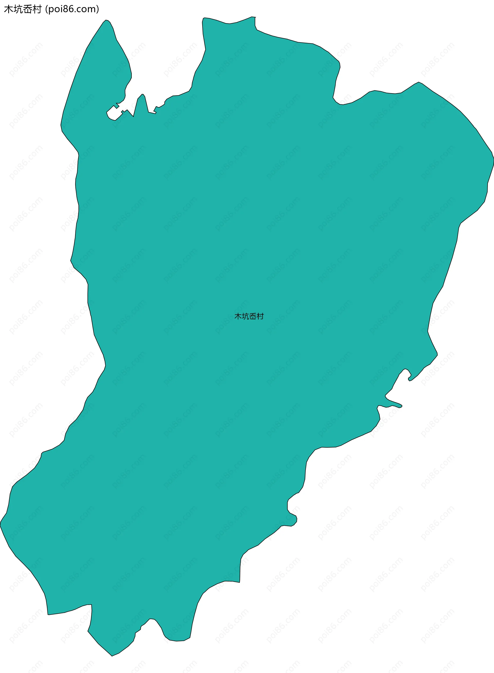 木坑岙村边界地图