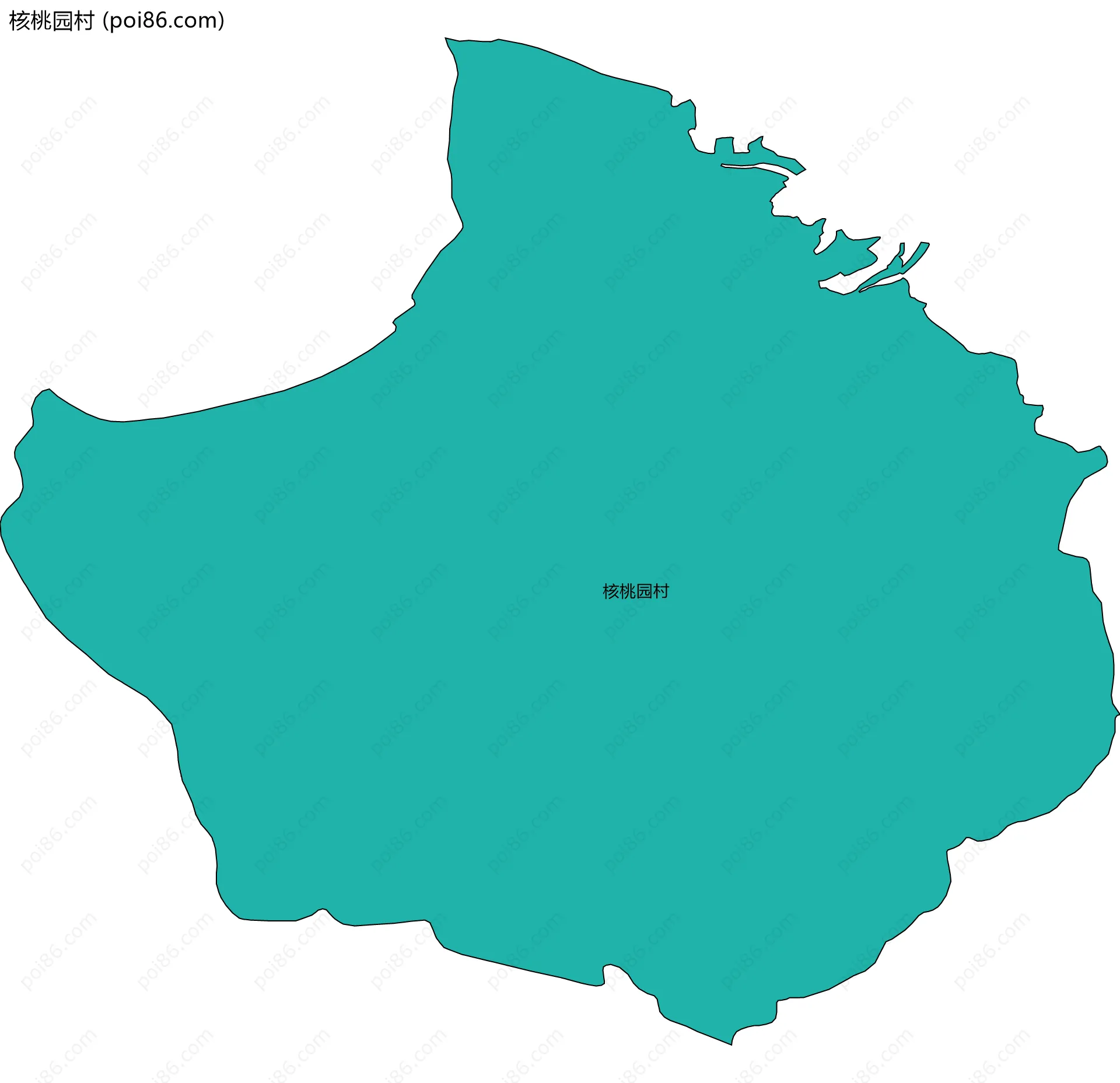核桃园村边界地图