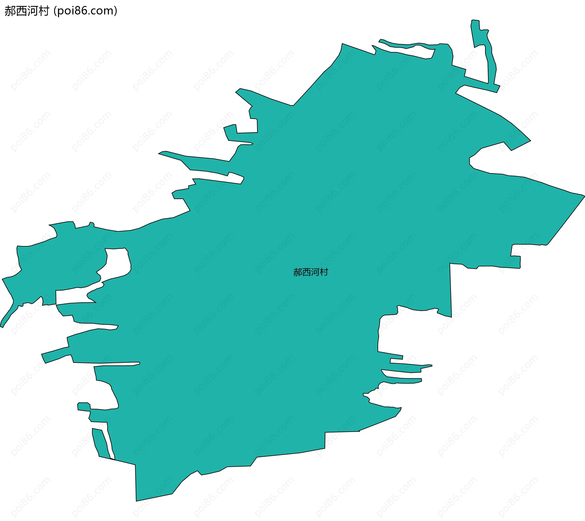 郝西河村边界地图
