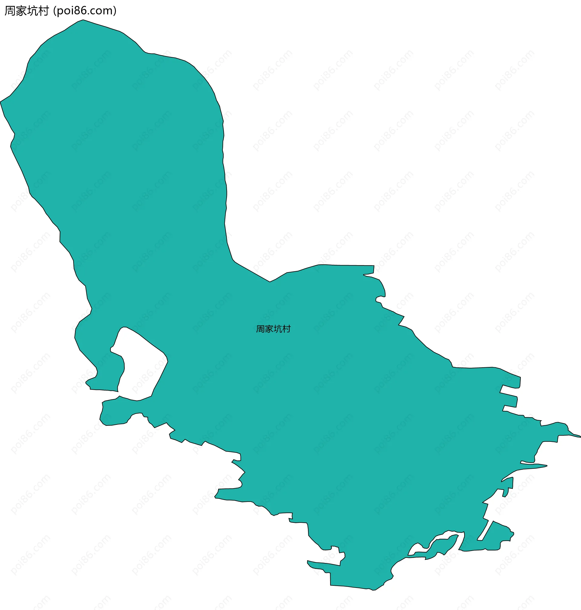 周家坑村边界地图