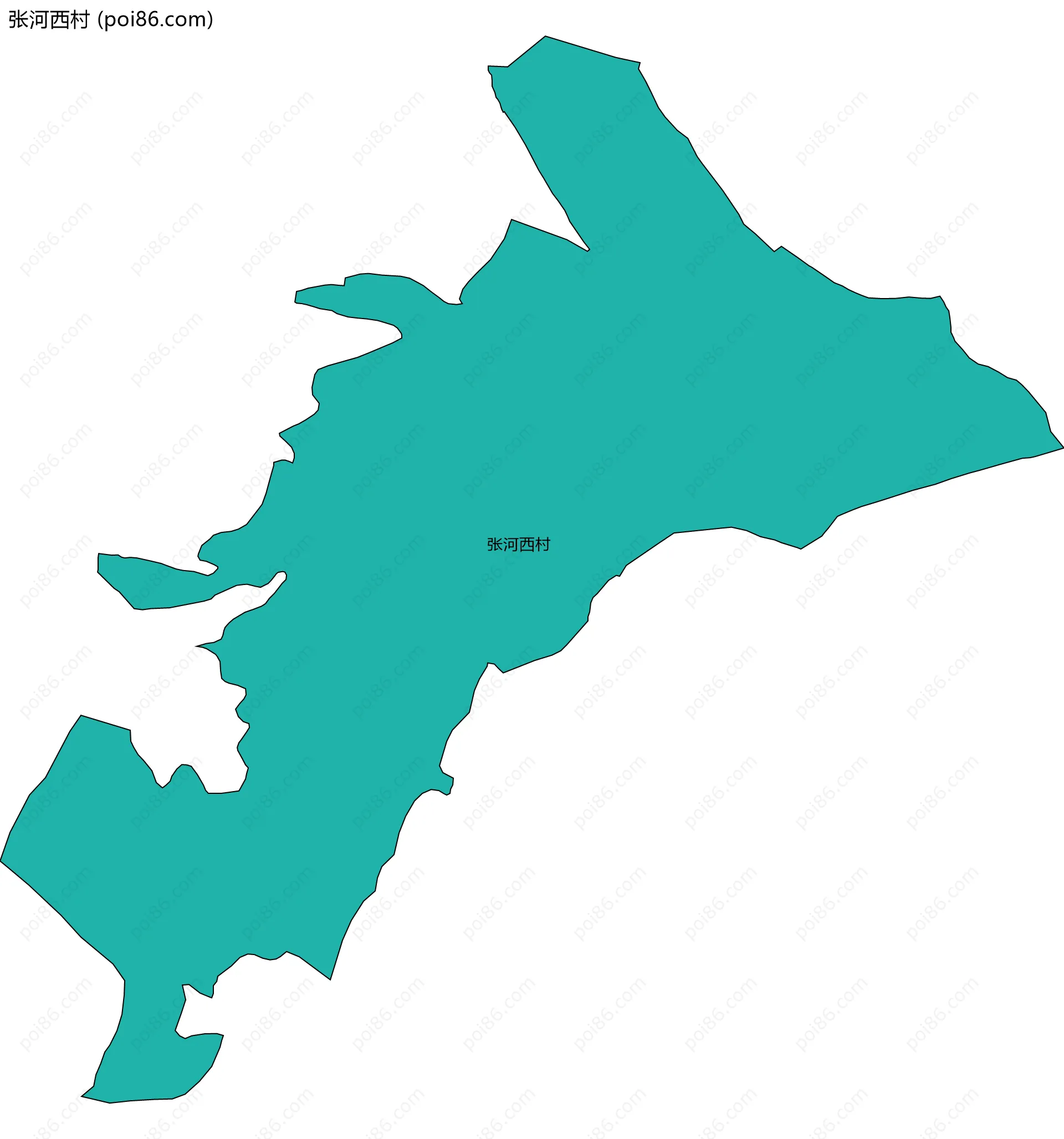 张河西村边界地图