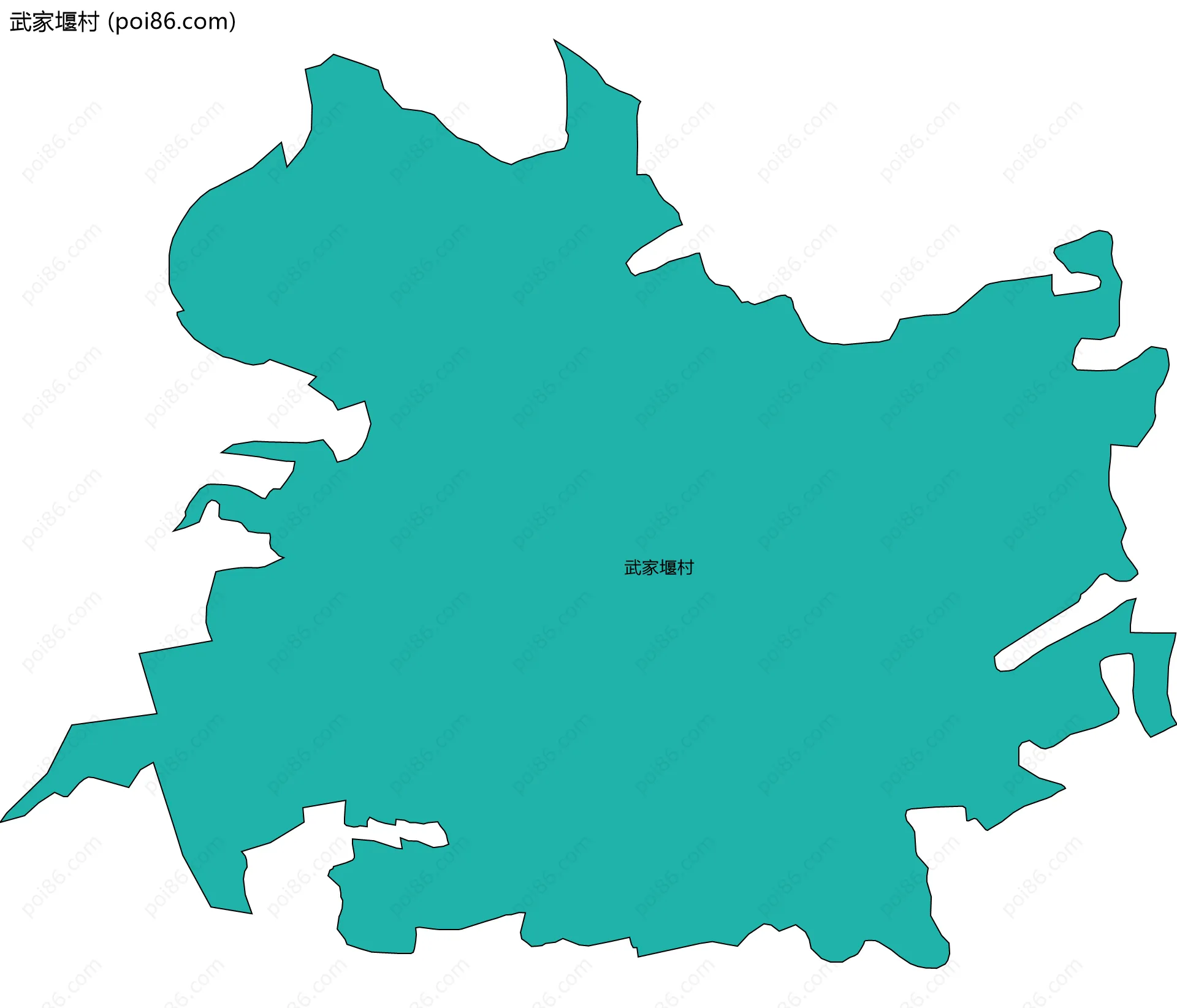 武家堰村边界地图