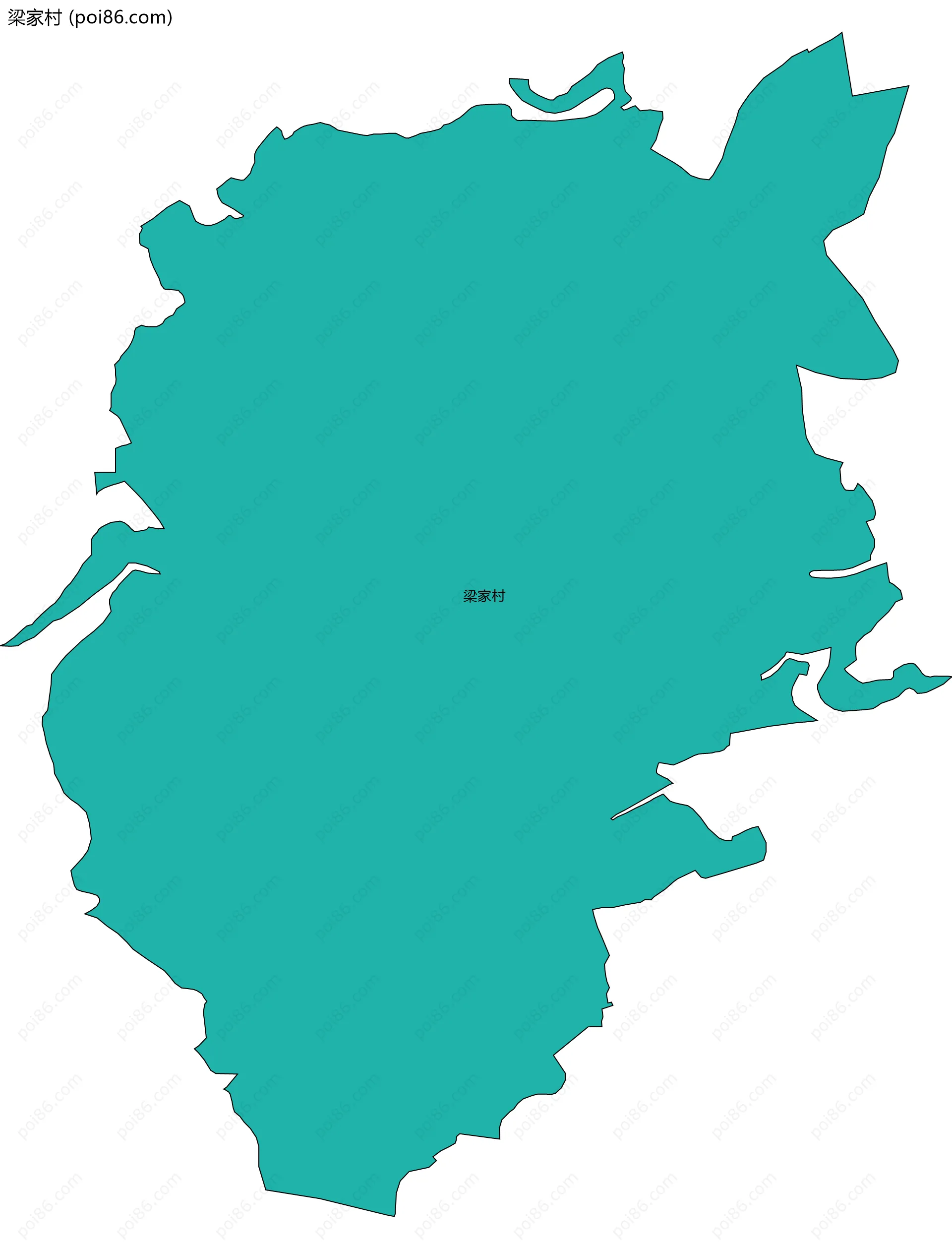 梁家村边界地图