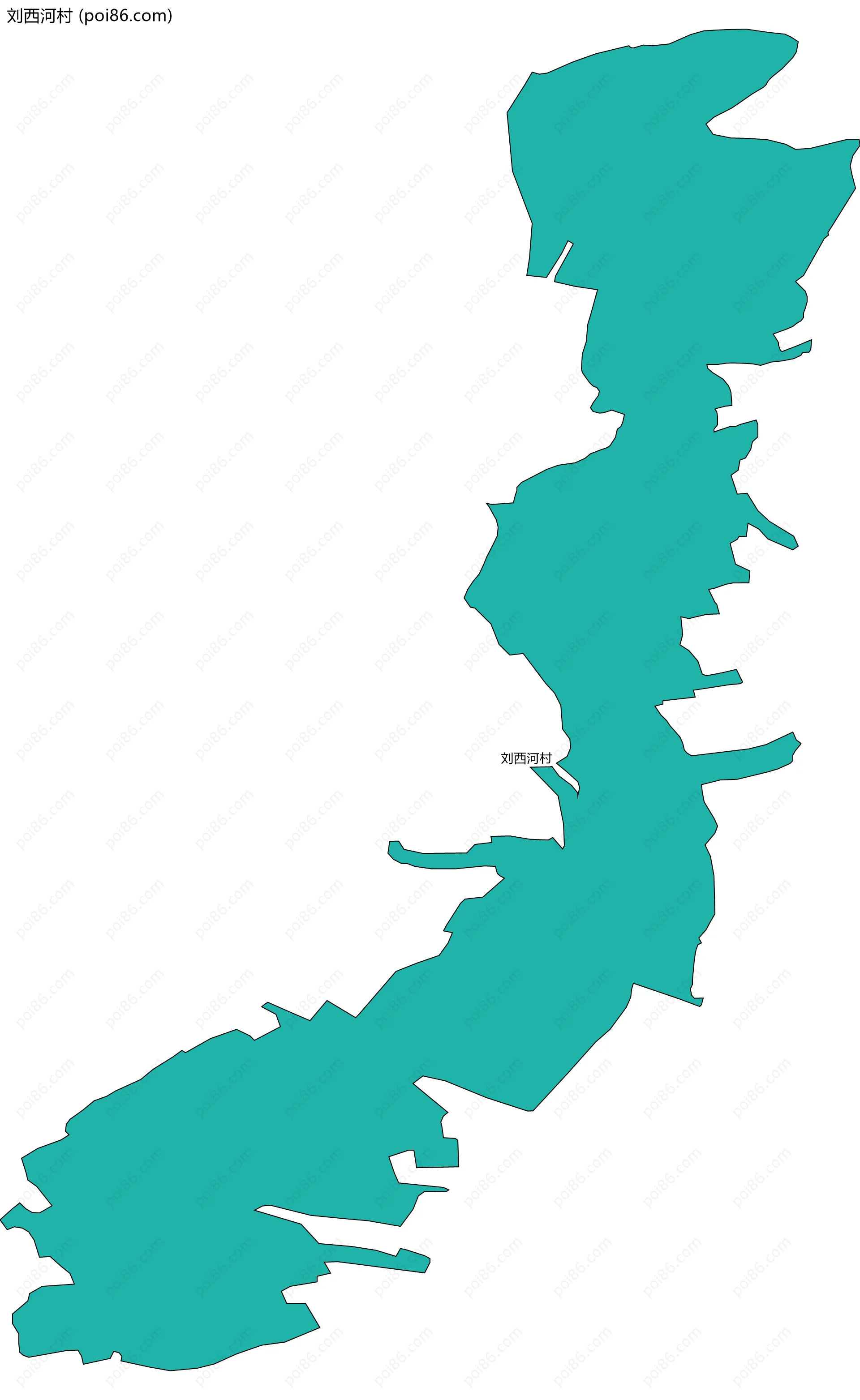 刘西河村边界地图