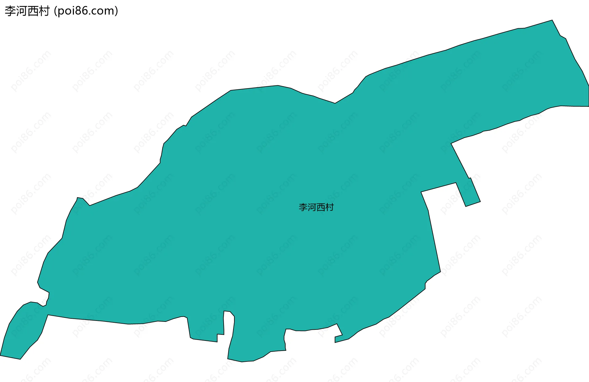 李河西村边界地图