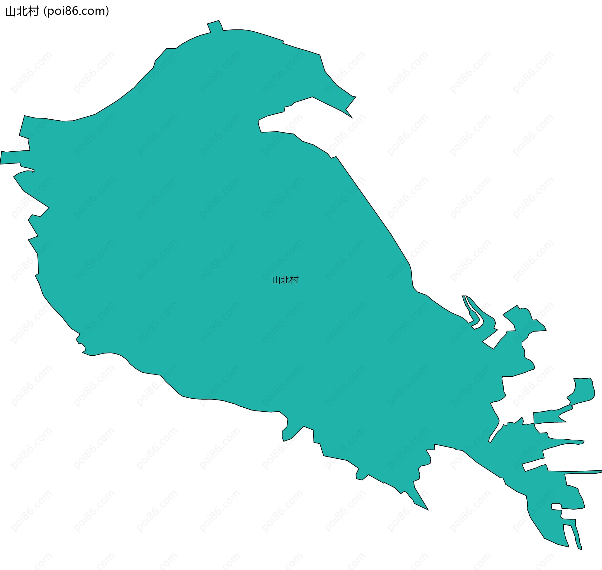 山北村边界地图