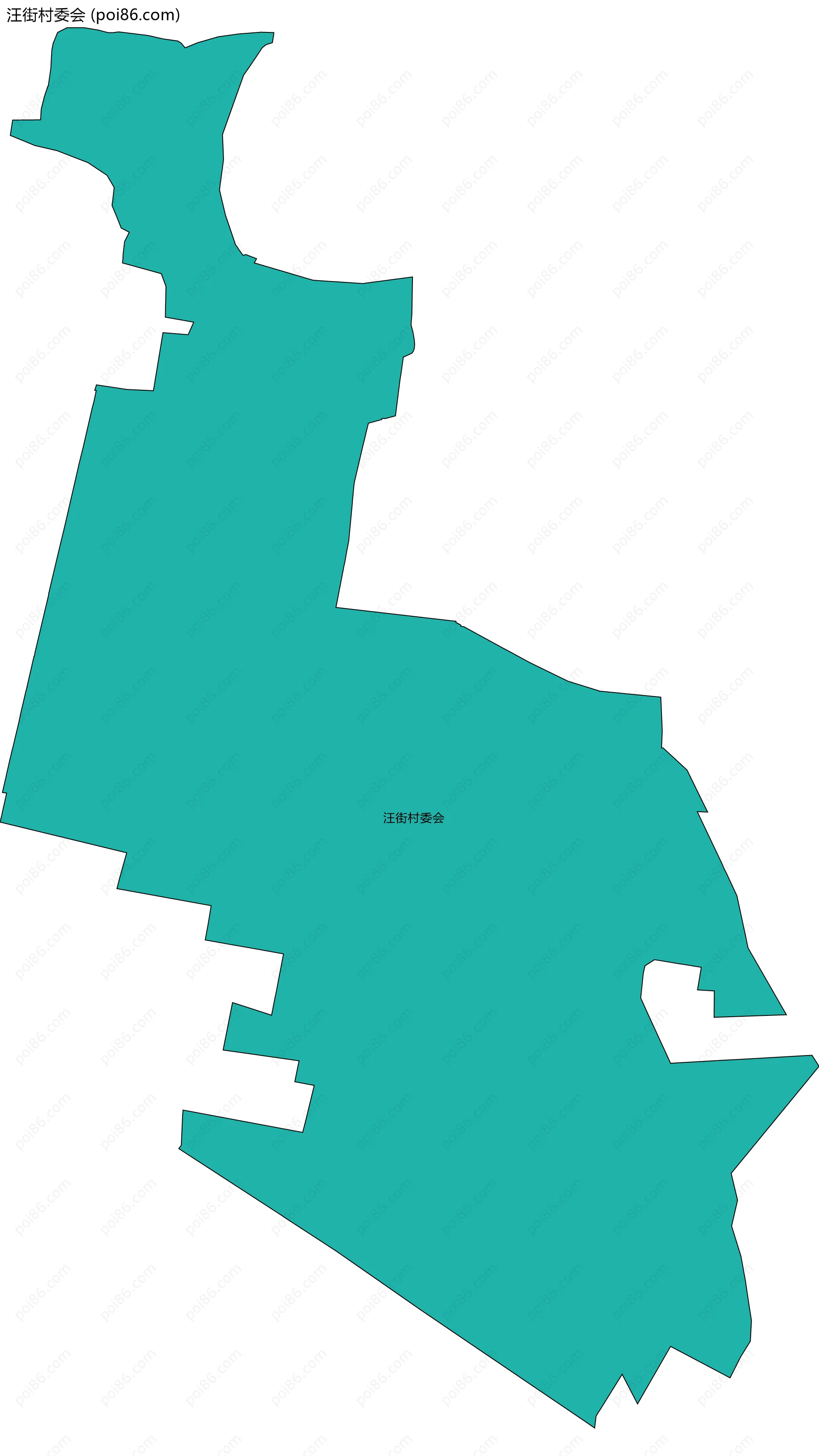汪街村委会边界地图