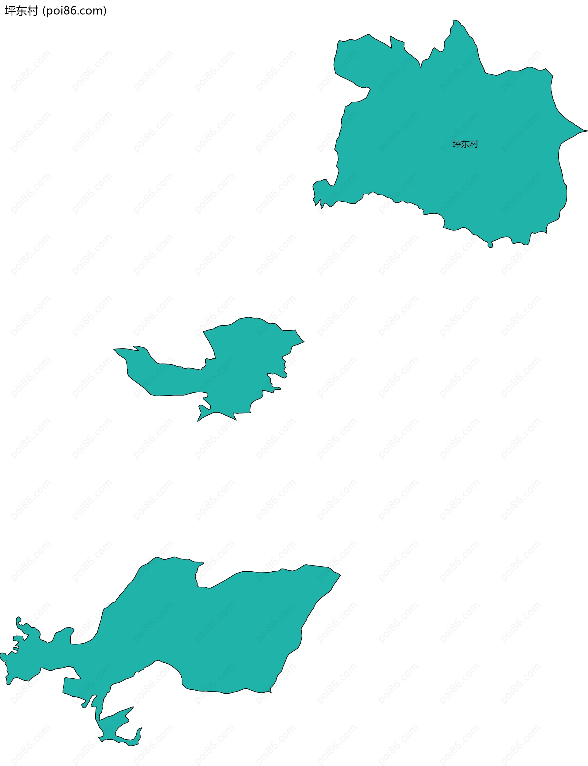 坪东村边界地图