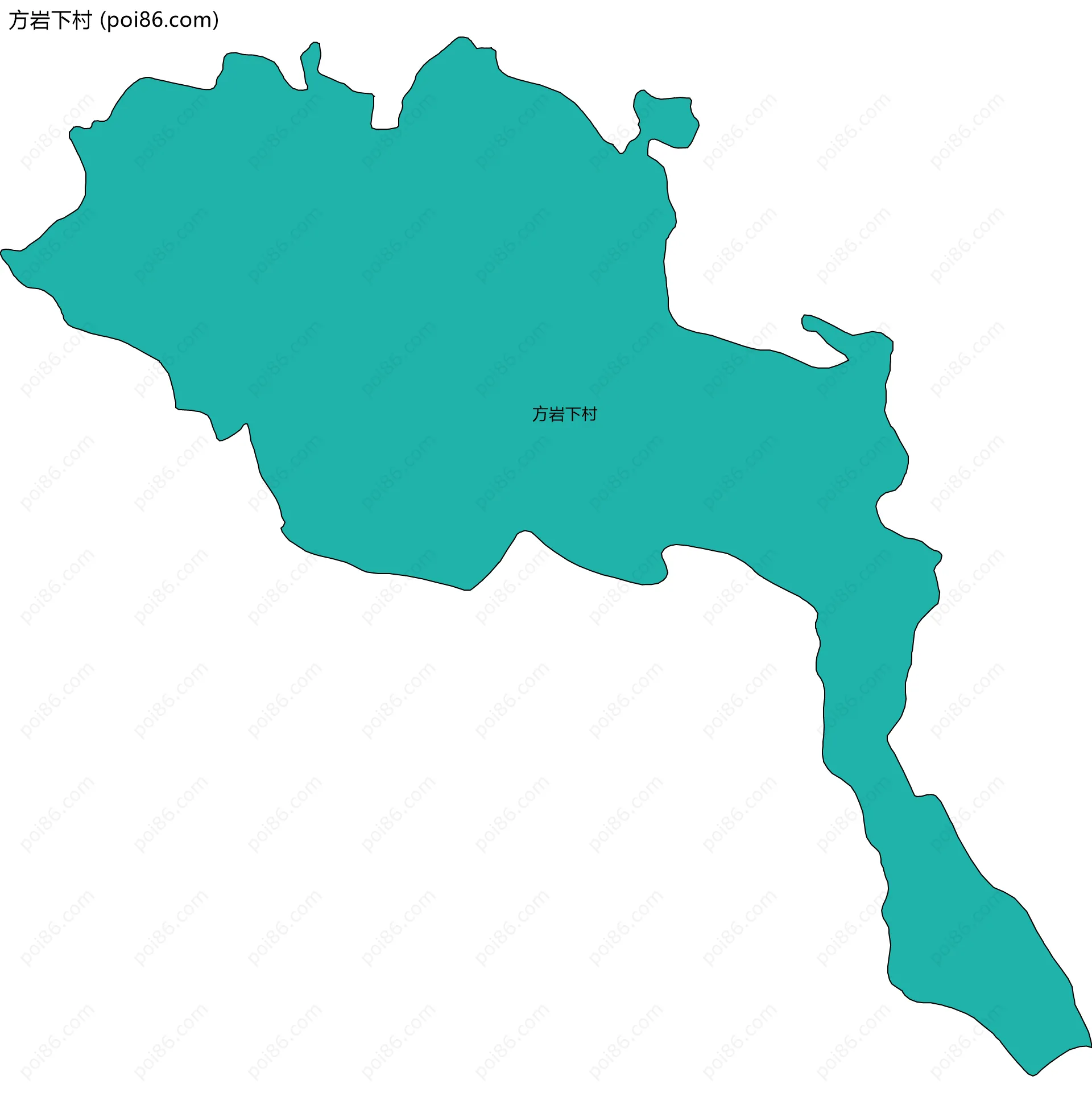 方岩下村边界地图