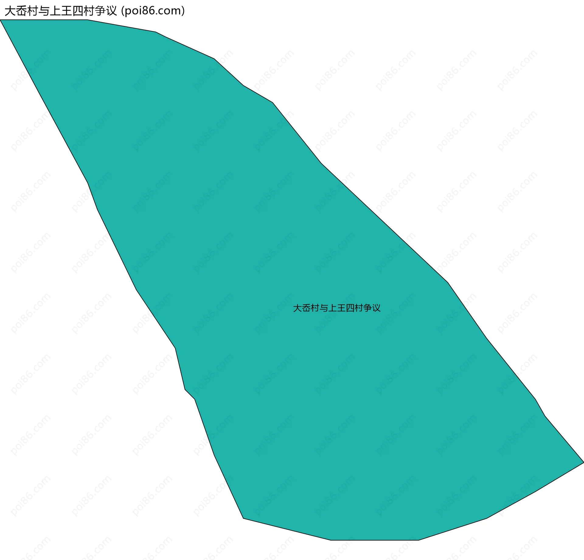 大岙村与上王四村争议边界地图