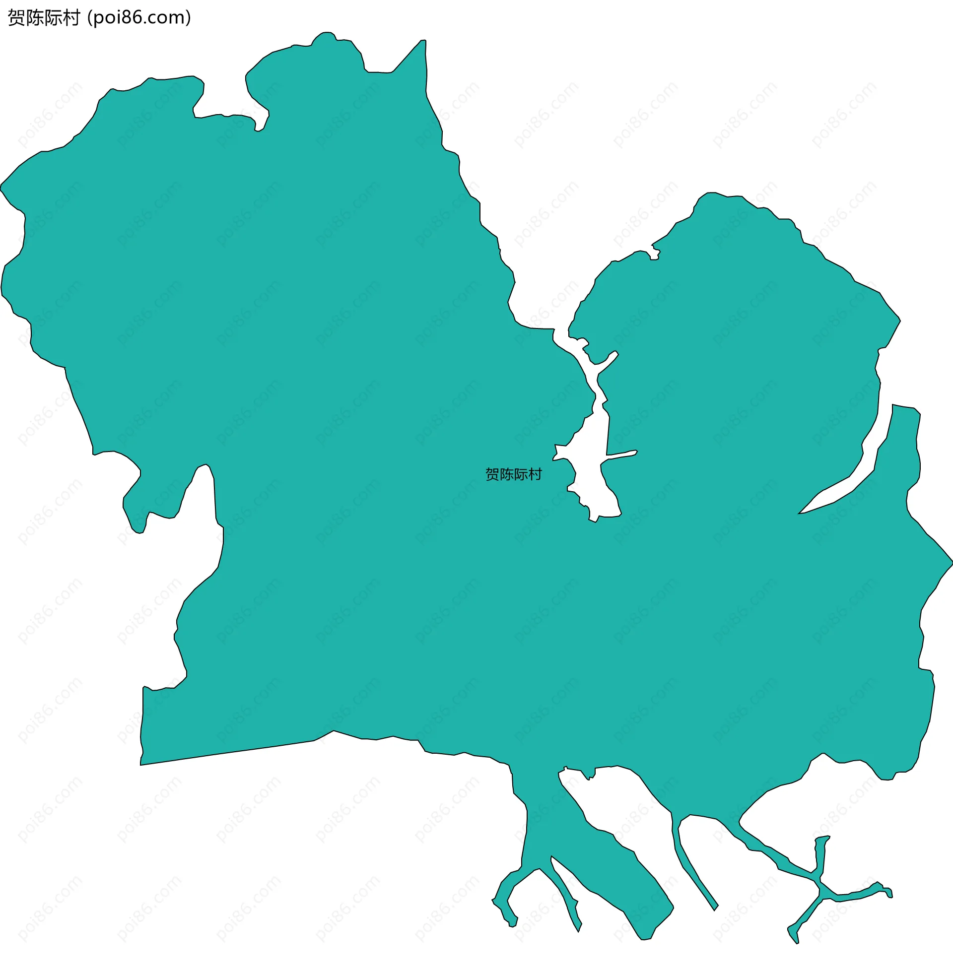 贺陈际村边界地图