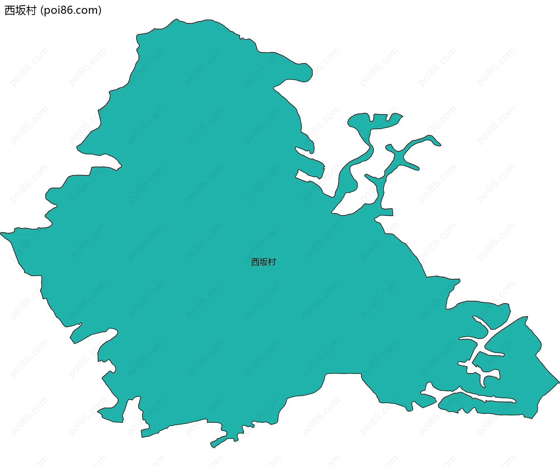 西坂村边界地图