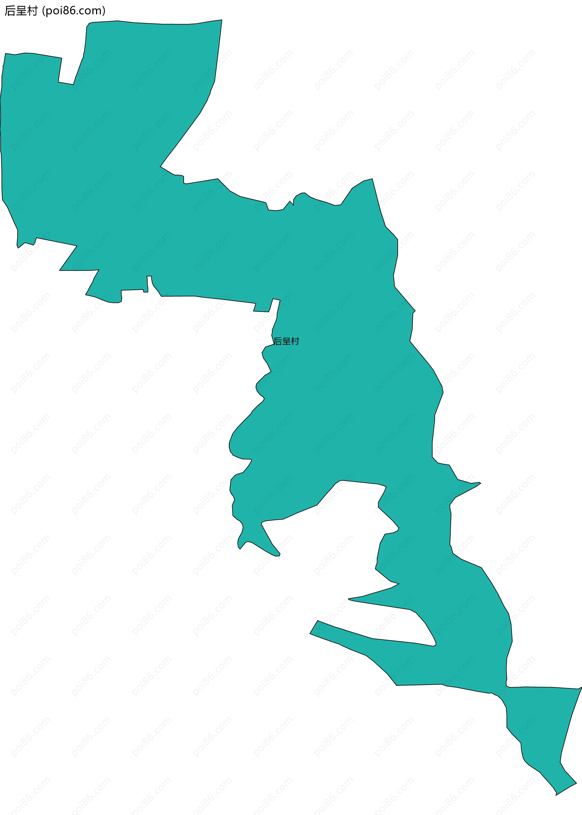 后呈村边界地图