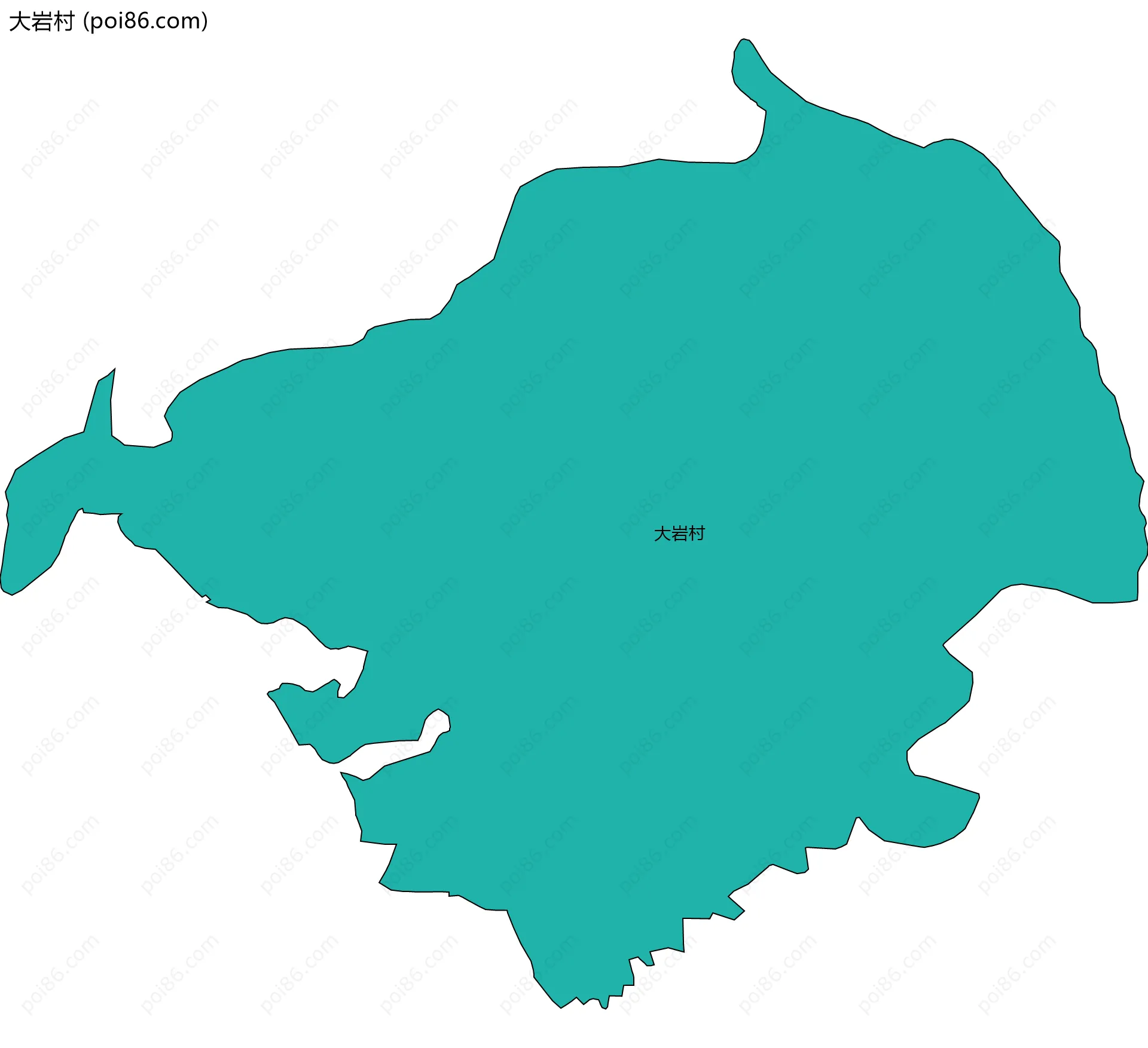 大岩村边界地图