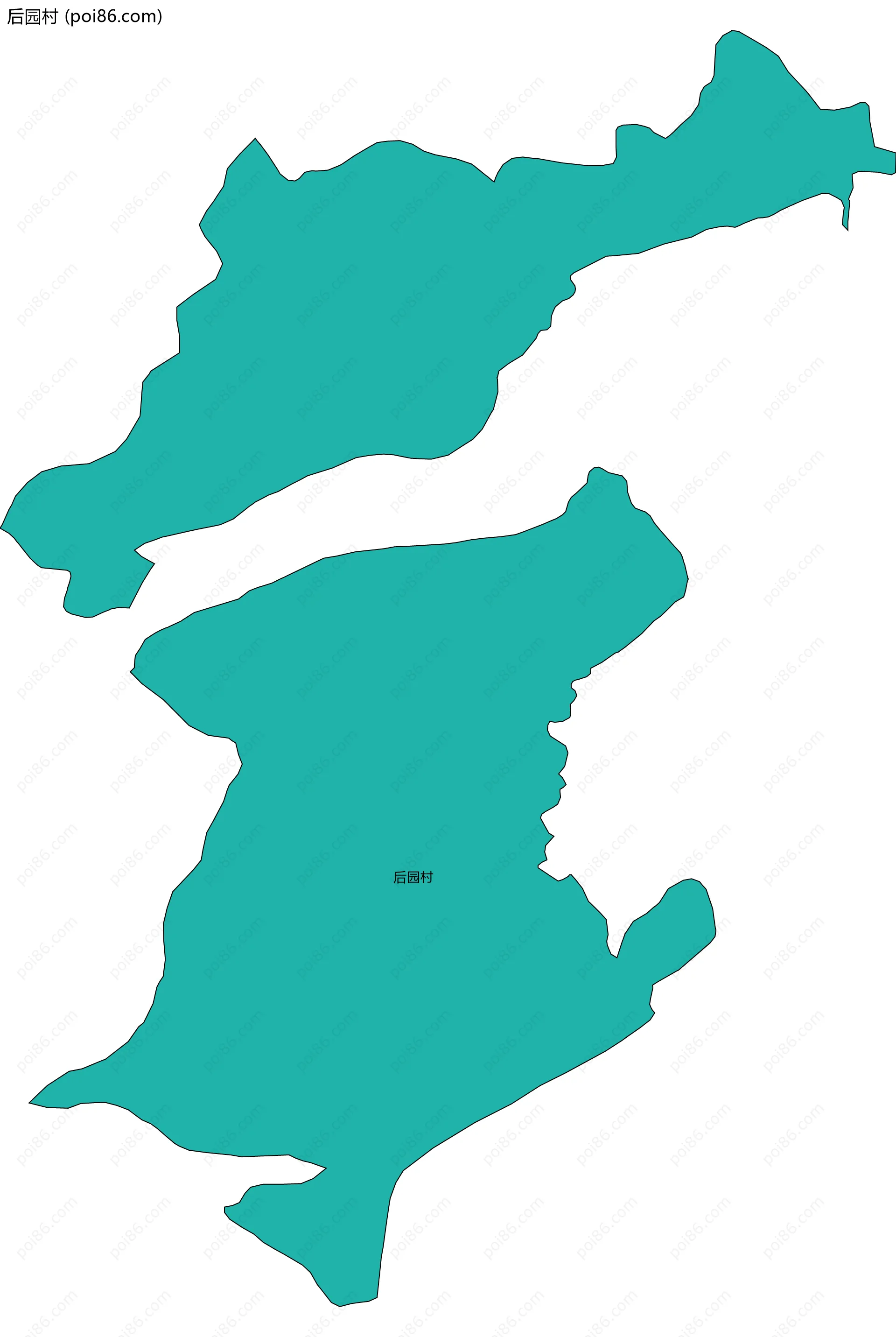 后园村边界地图