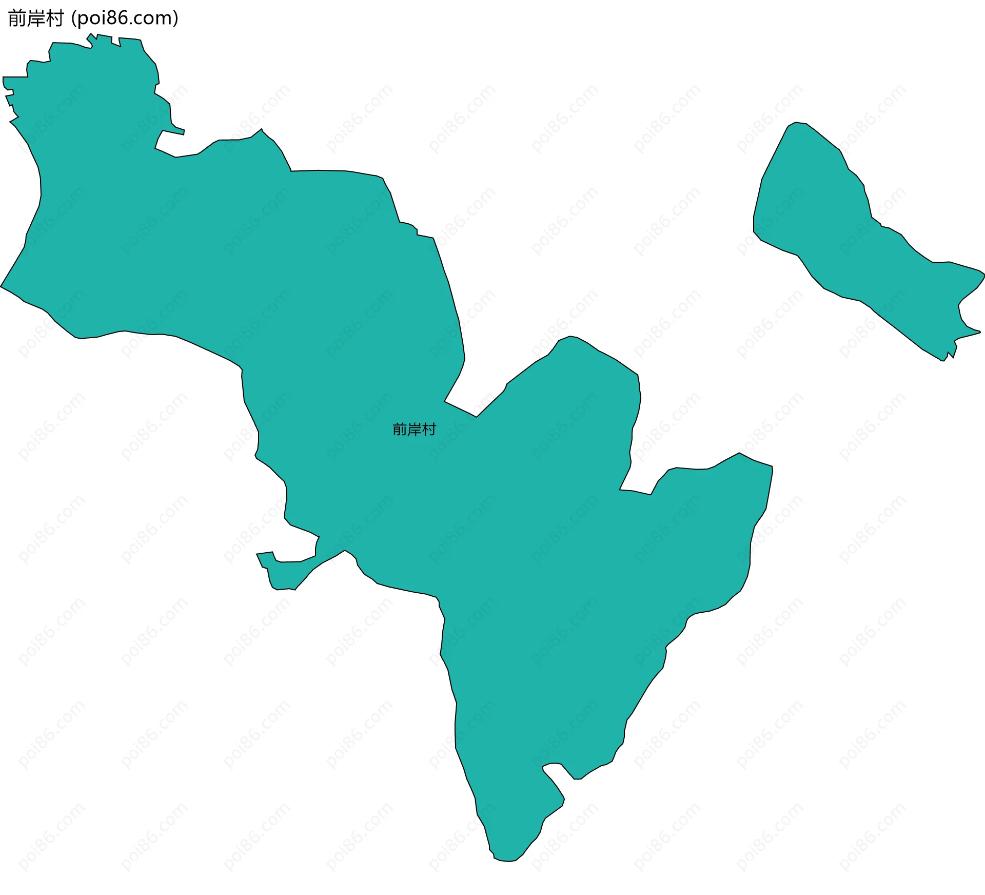 前岸村边界地图