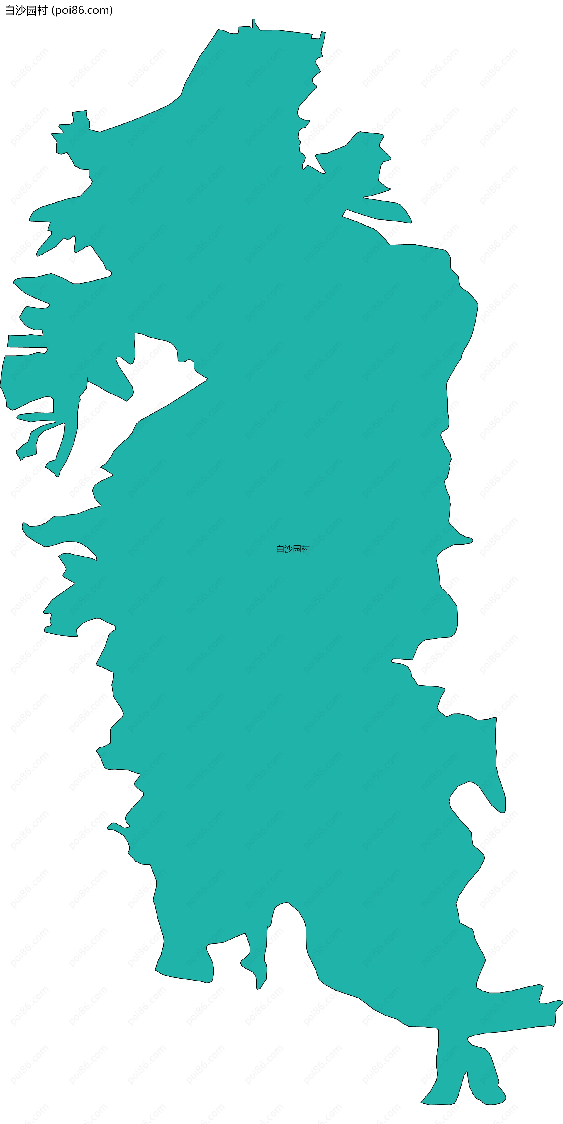 白沙园村边界地图