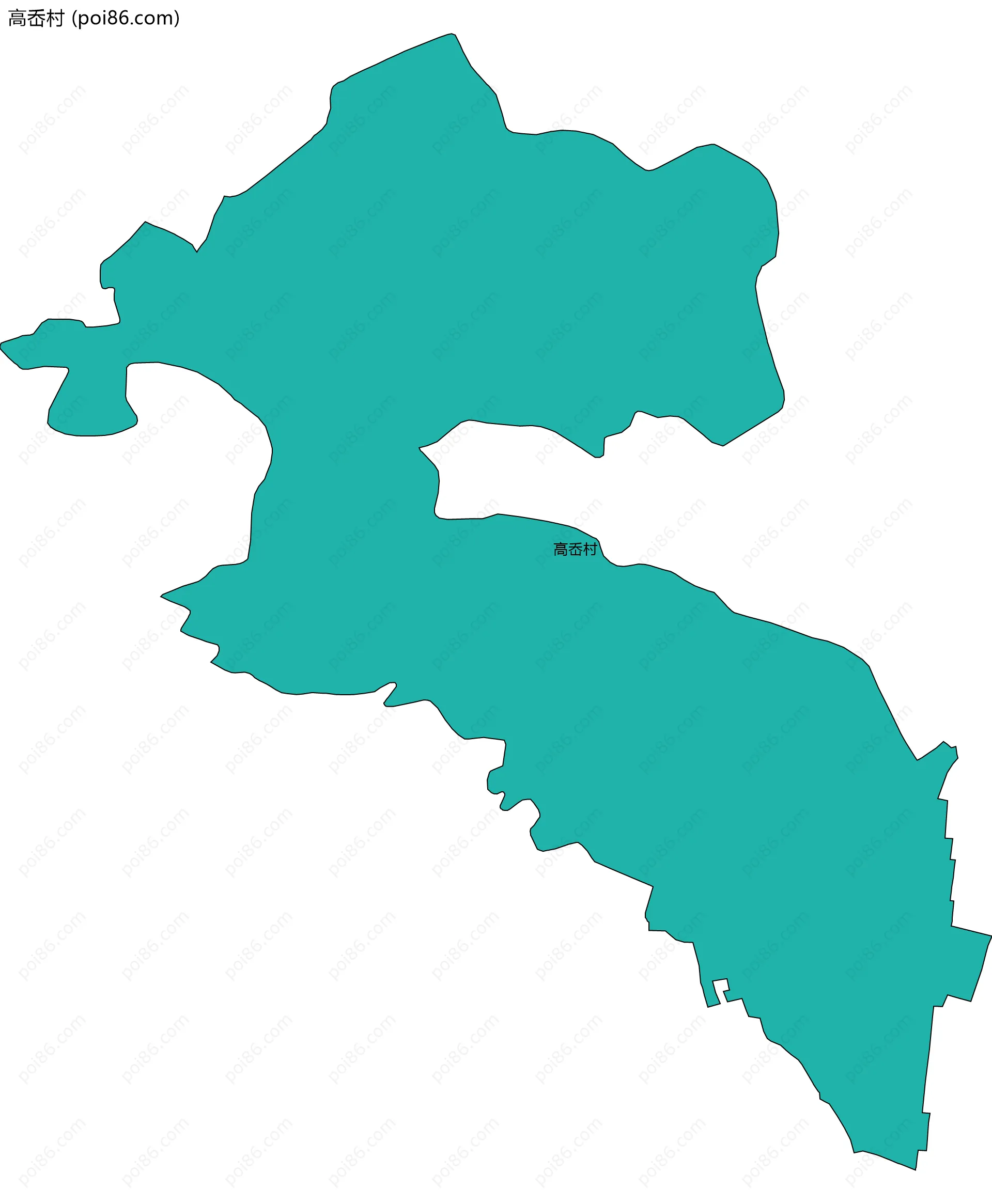 高岙村边界地图