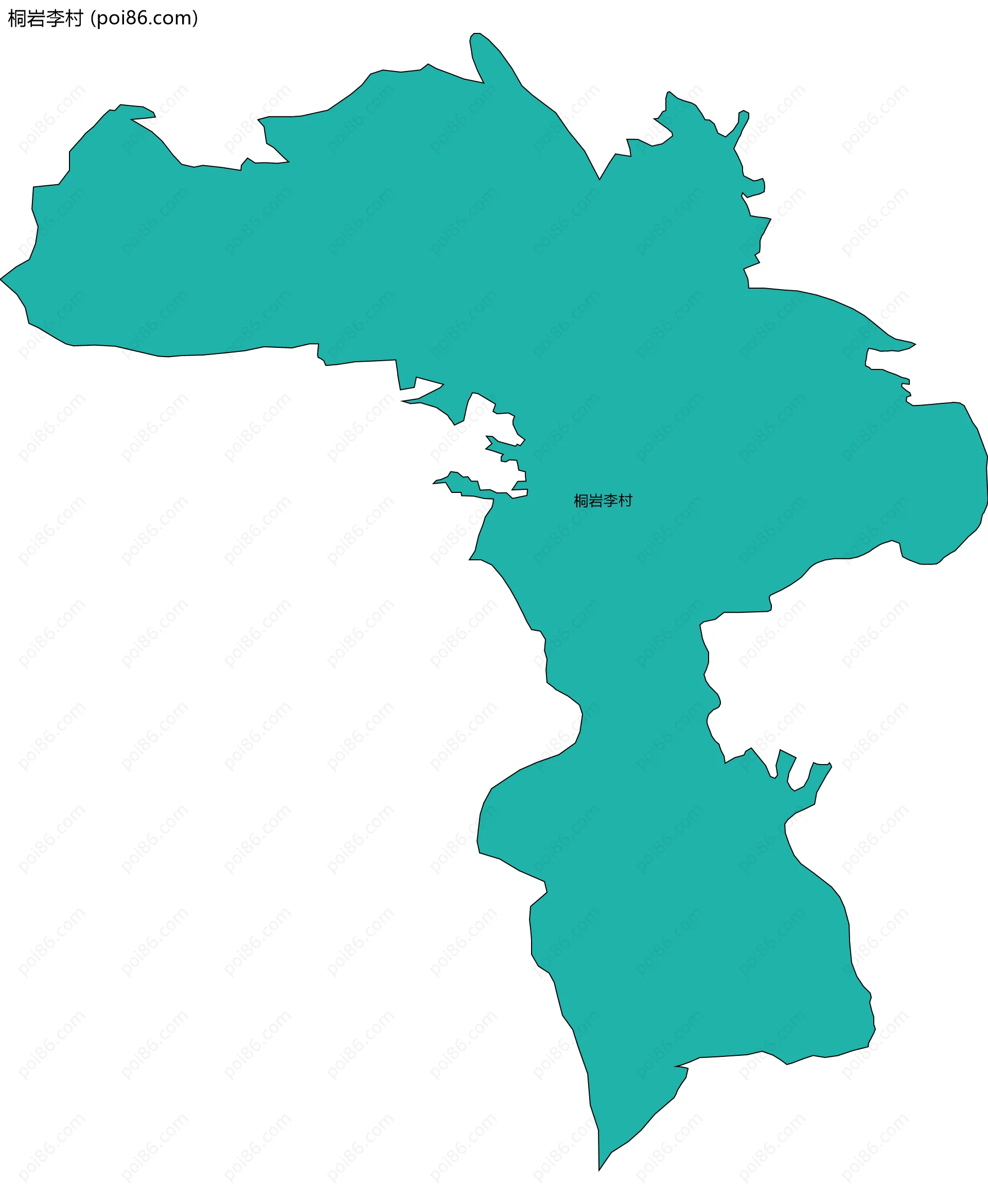 桐岩李村边界地图