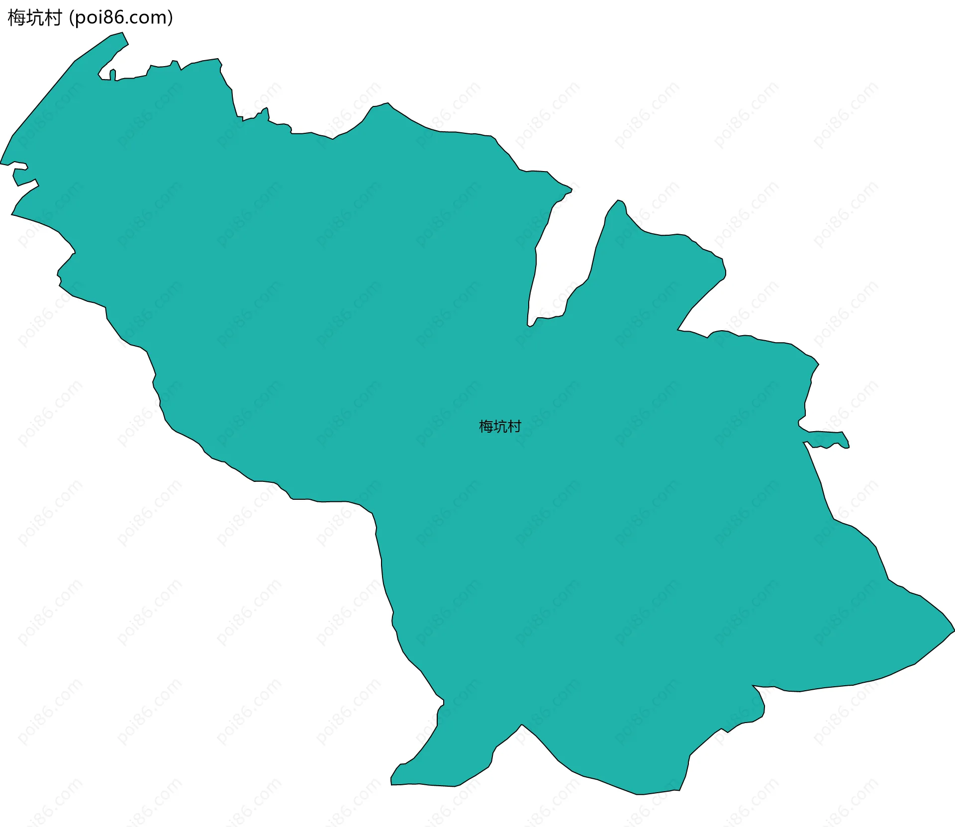 梅坑村边界地图