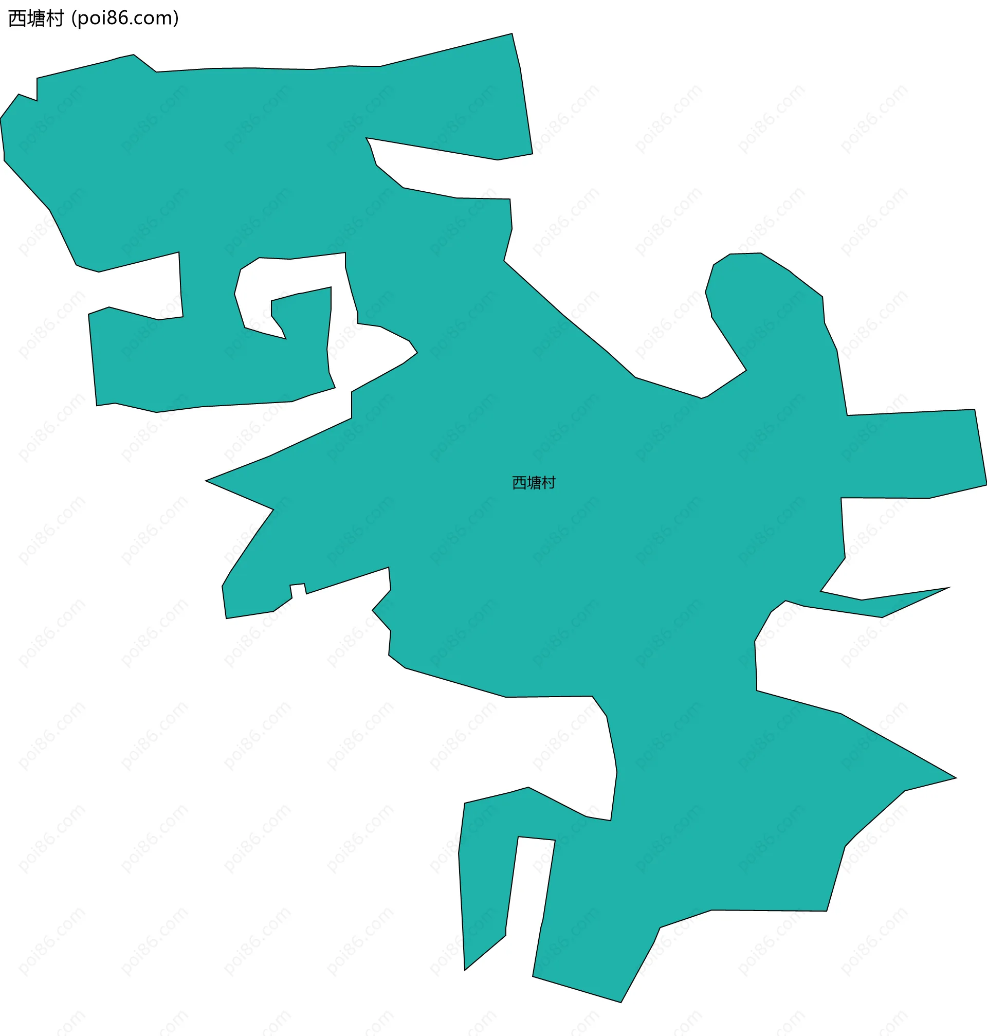 西塘村边界地图