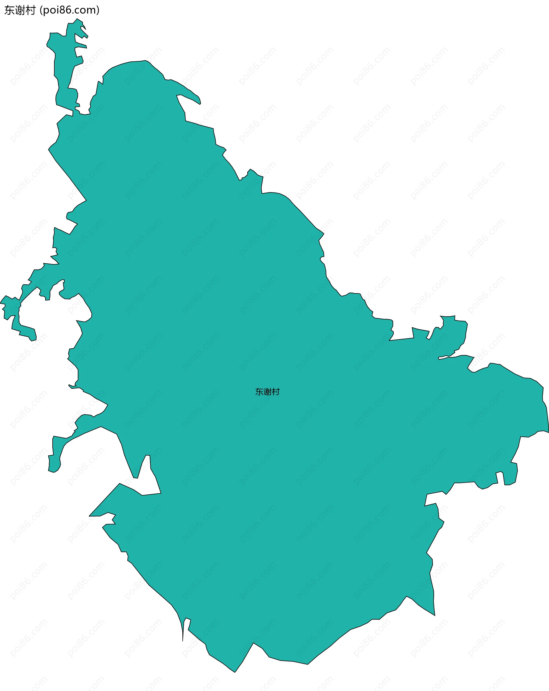 东谢村边界地图