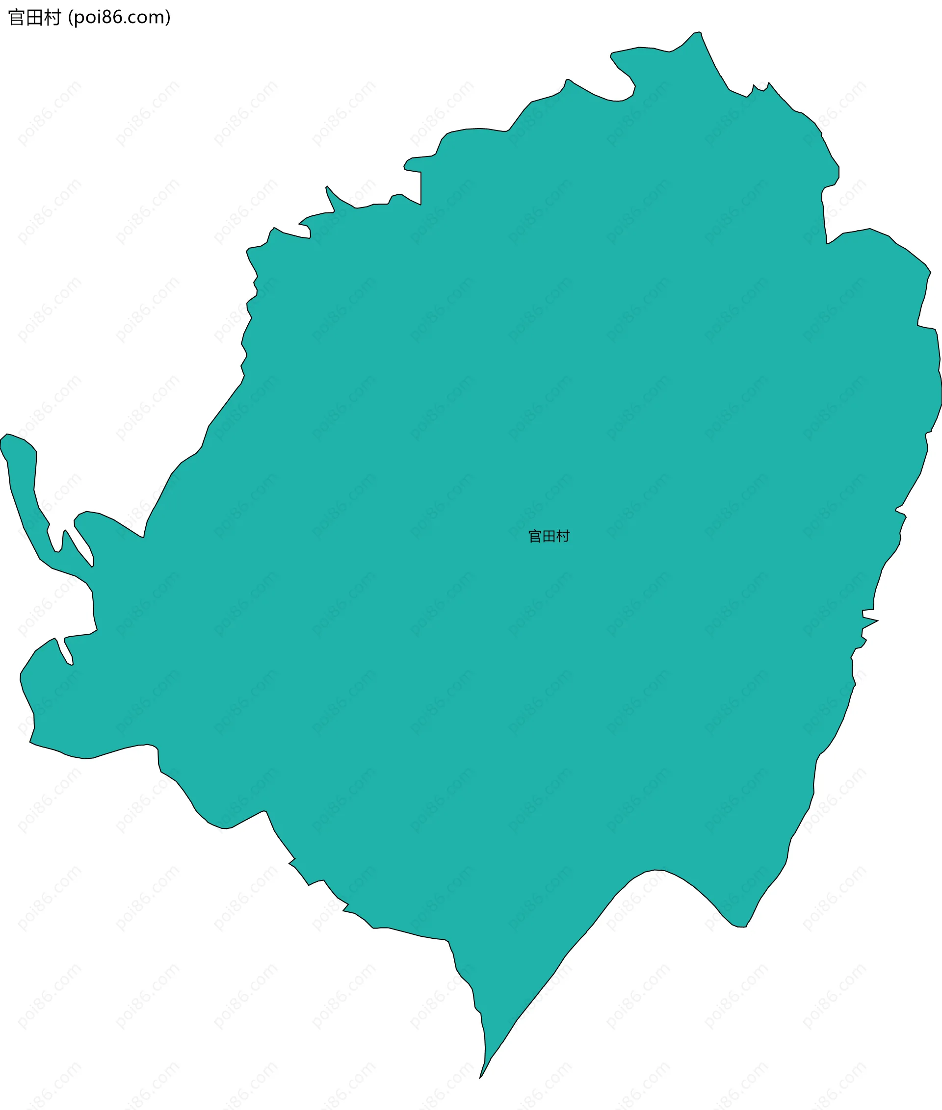 官田村边界地图