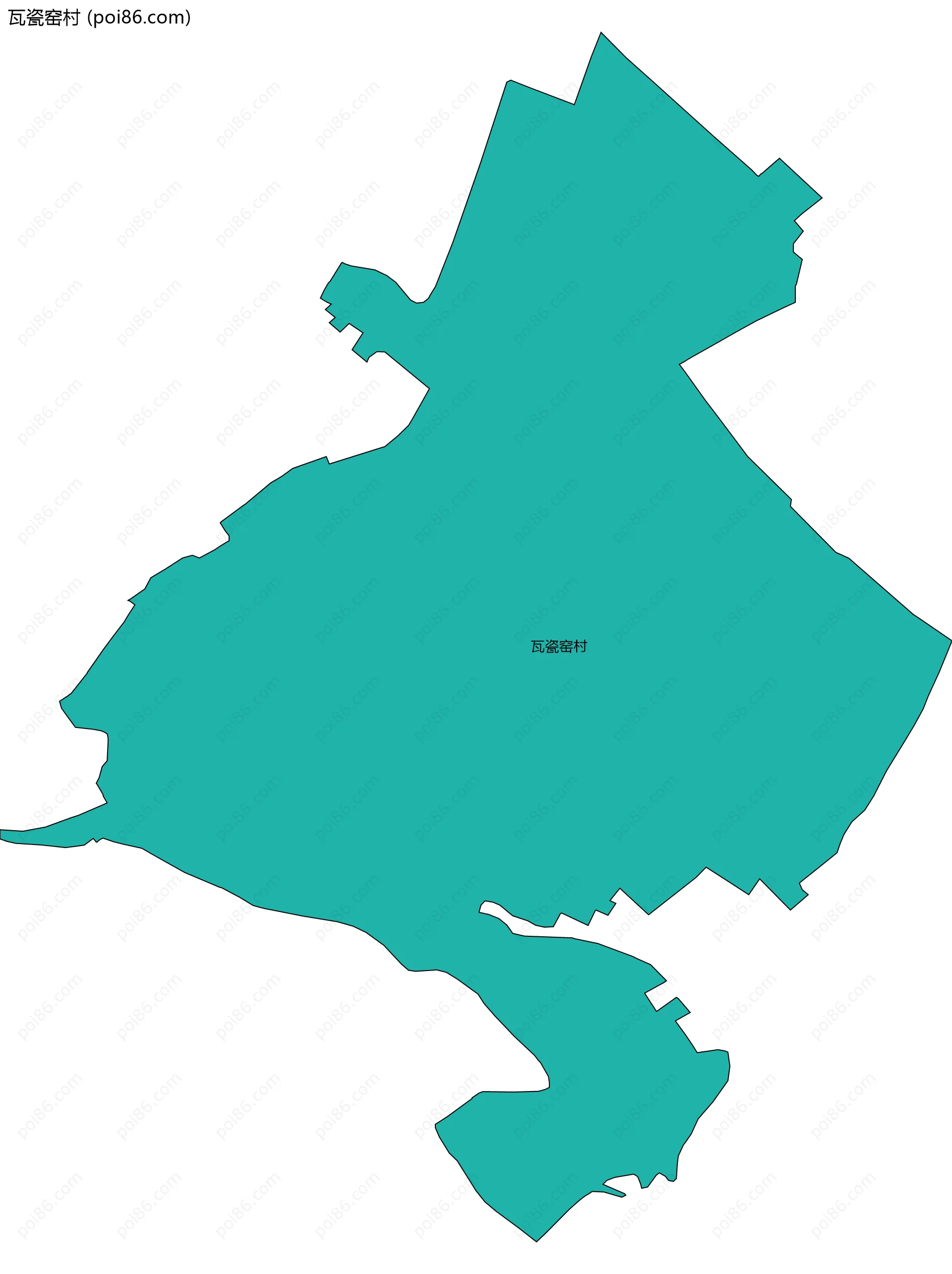 瓦瓷窑村边界地图