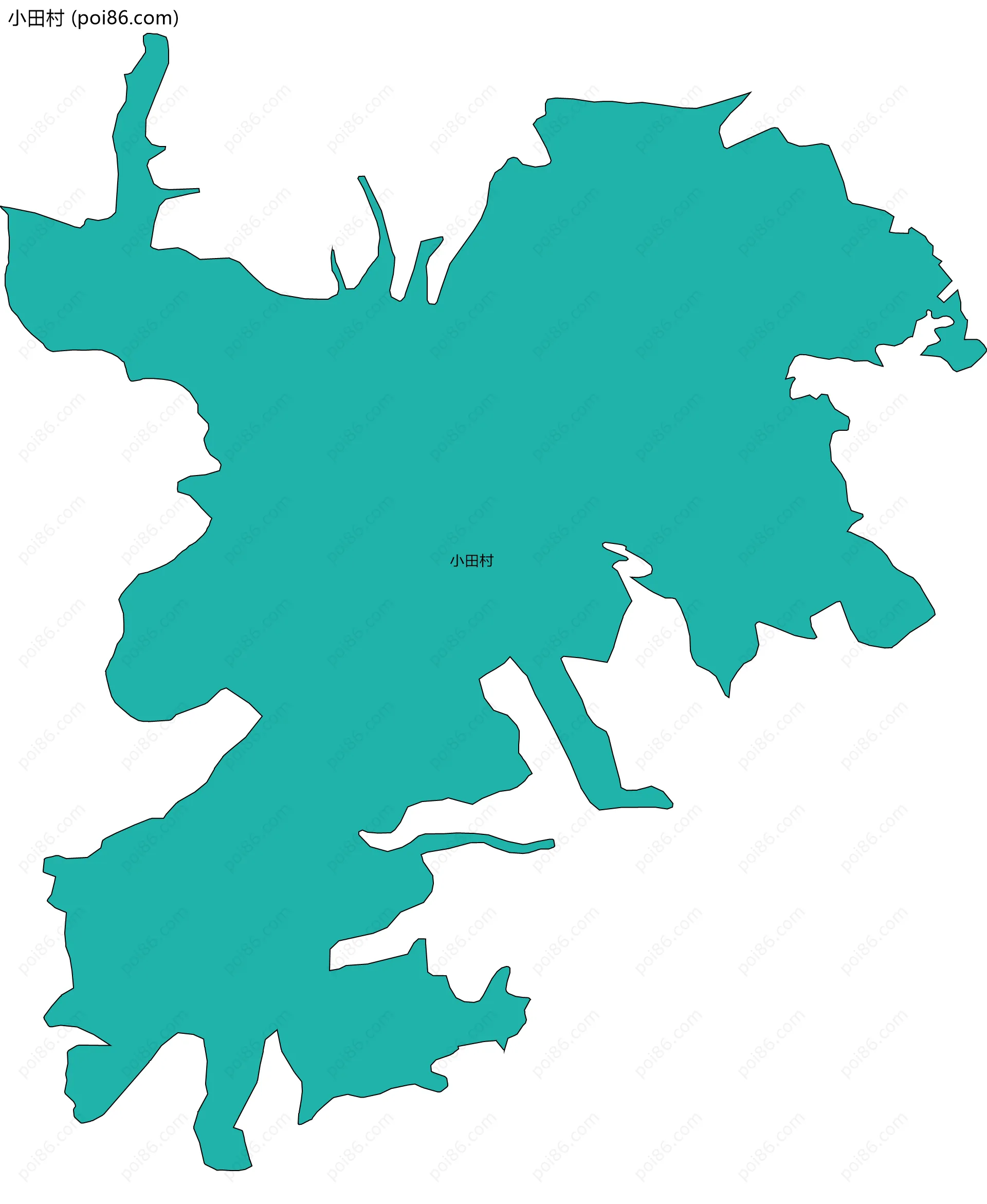 小田村边界地图