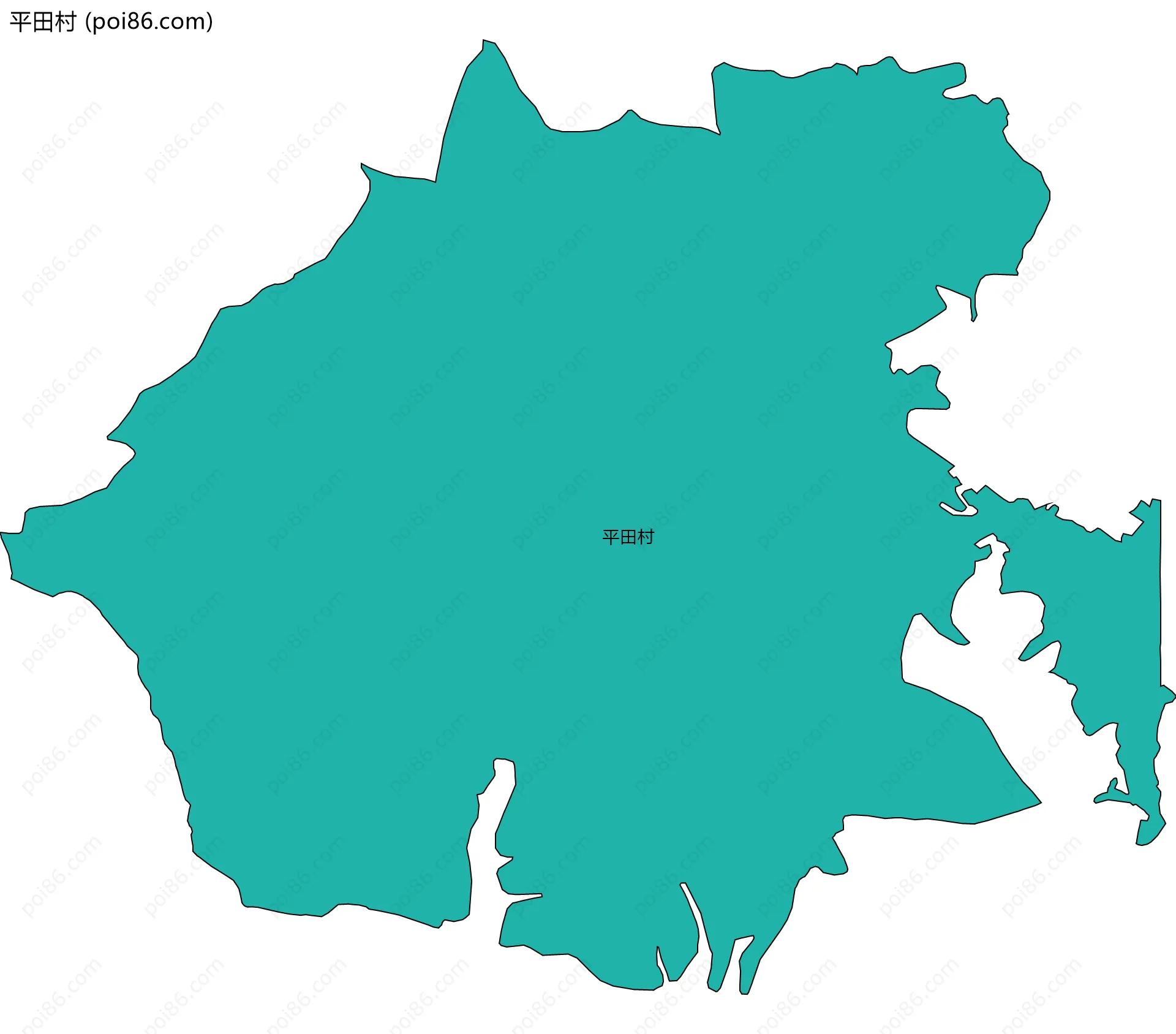 平田村边界地图