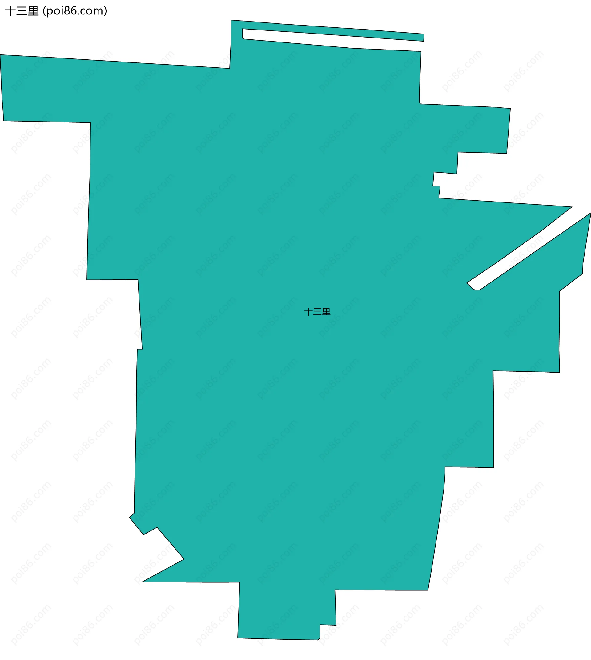 十三里边界地图