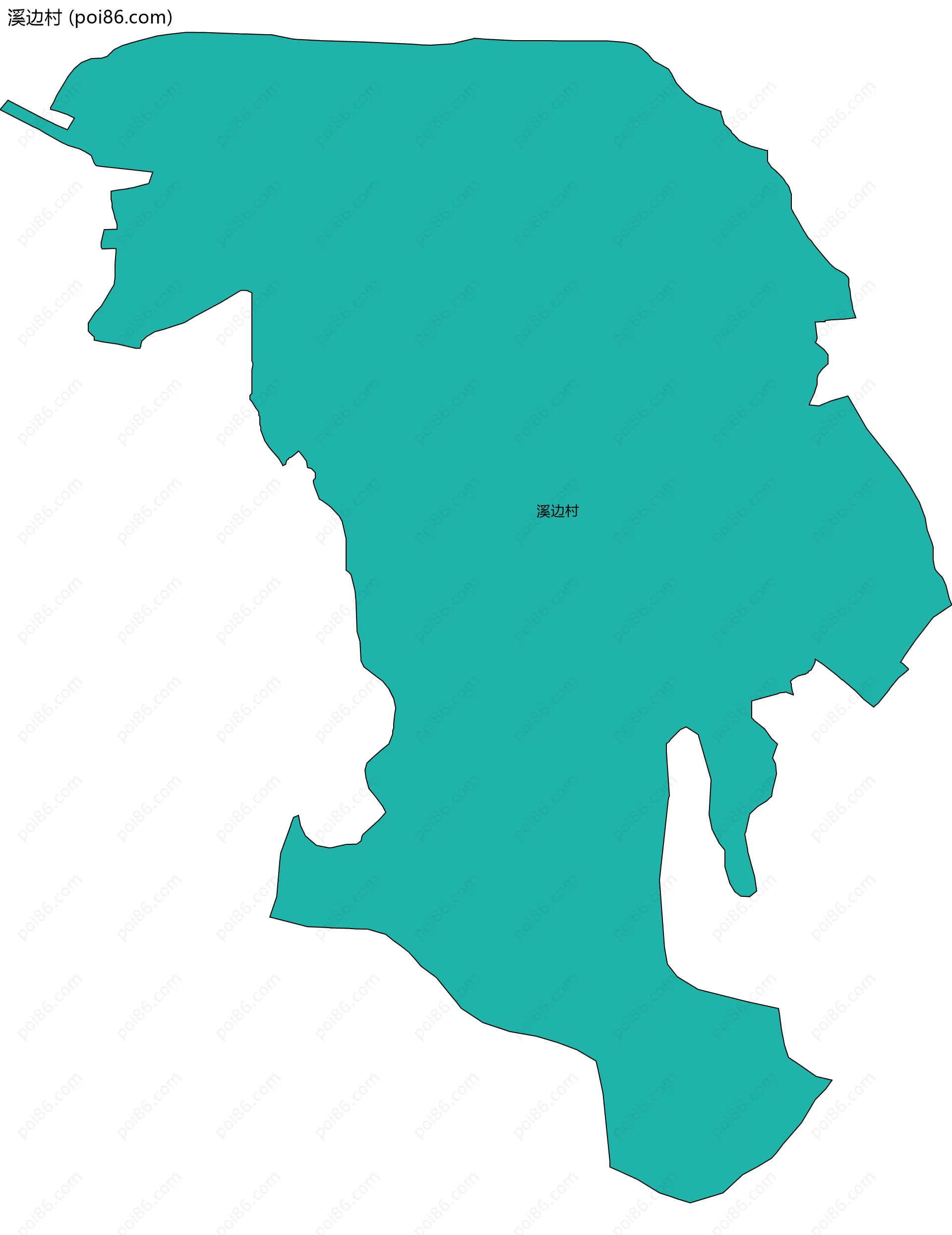 溪边村边界地图