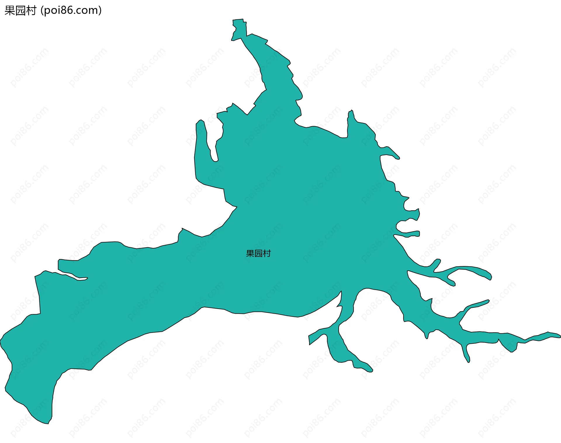 果园村边界地图